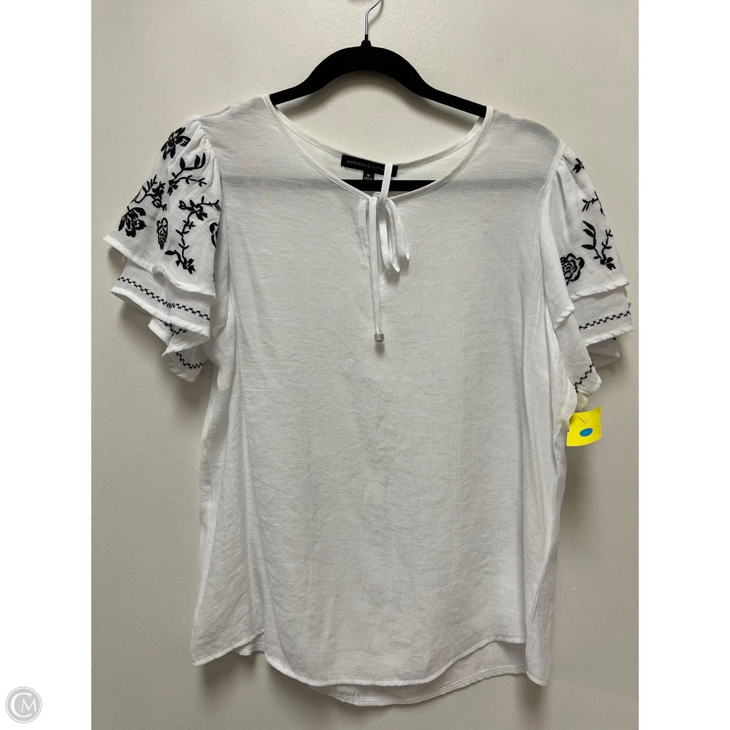 Top Short Sleeve By Adrienne Vittadini In White, Size: M