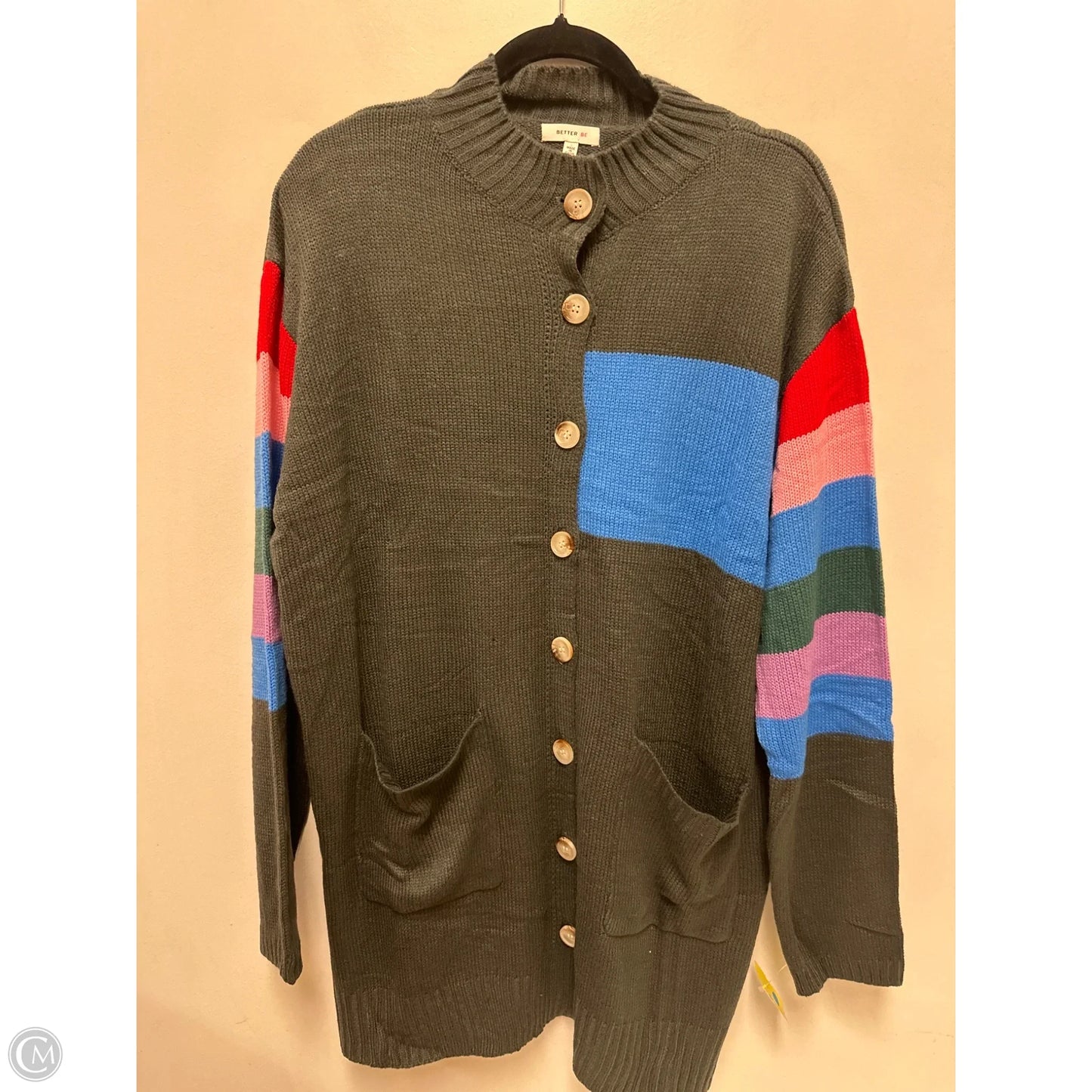 Sweater Cardigan By Clothes Mentor In Grey, Size: L