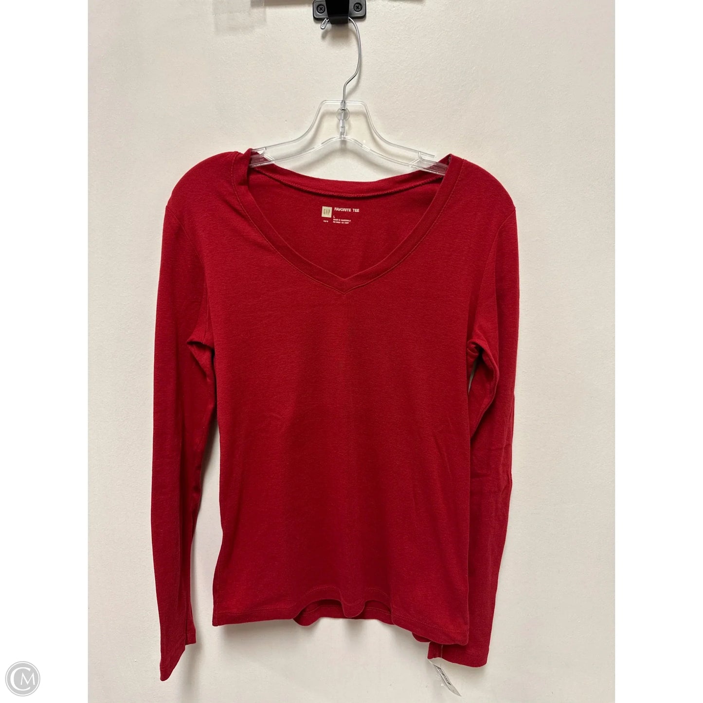 Top Long Sleeve By Gap In Red, Size: L