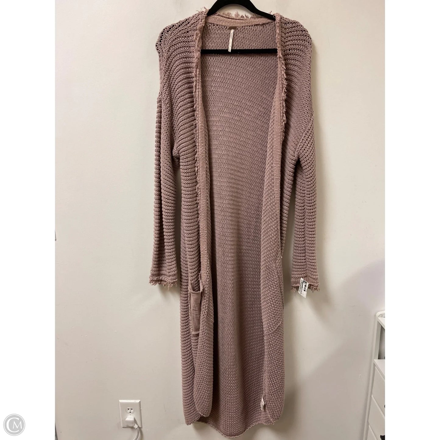 Sweater Cardigan By Free People In Grey, Size: L