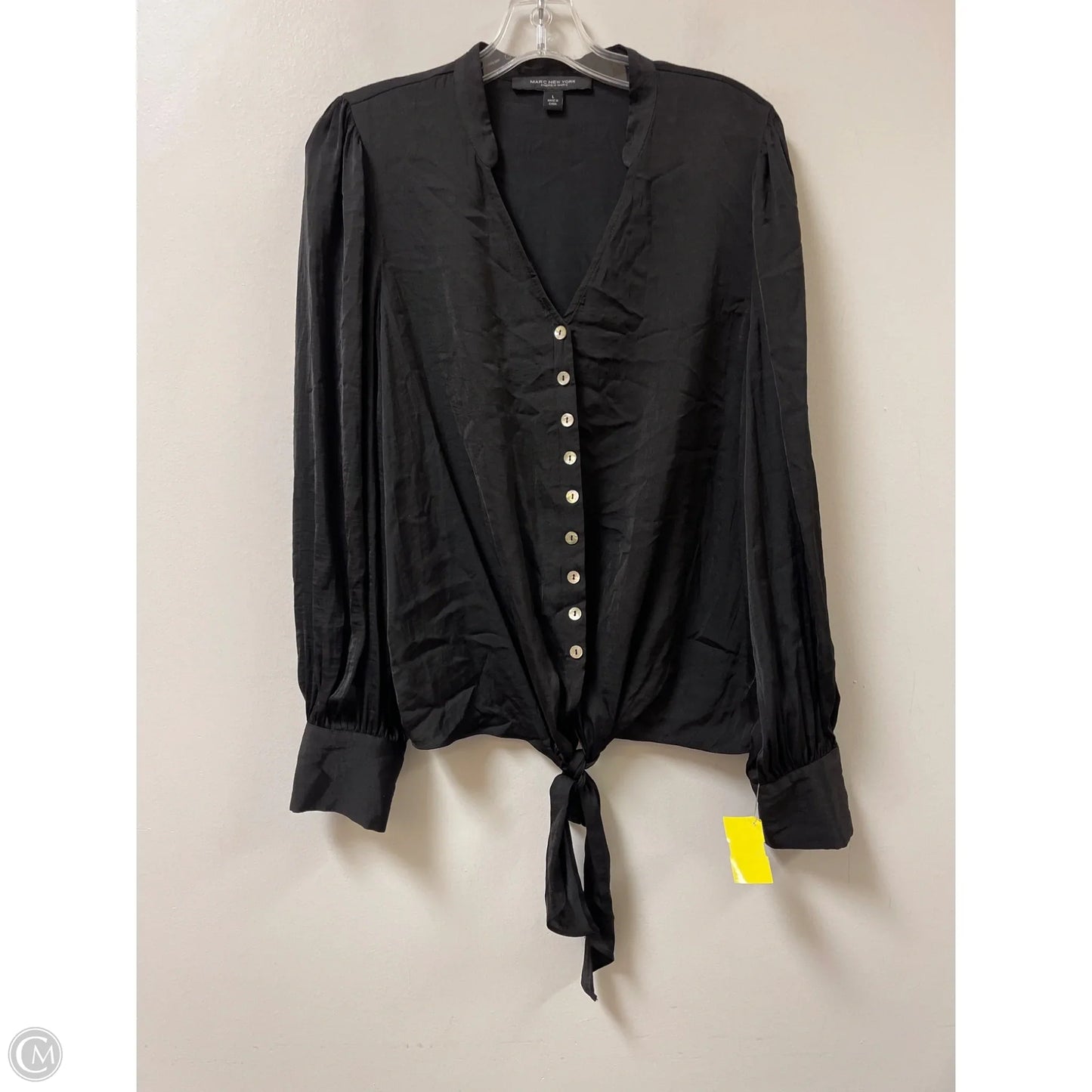Blouse Long Sleeve By Marc New York In Black, Size: L