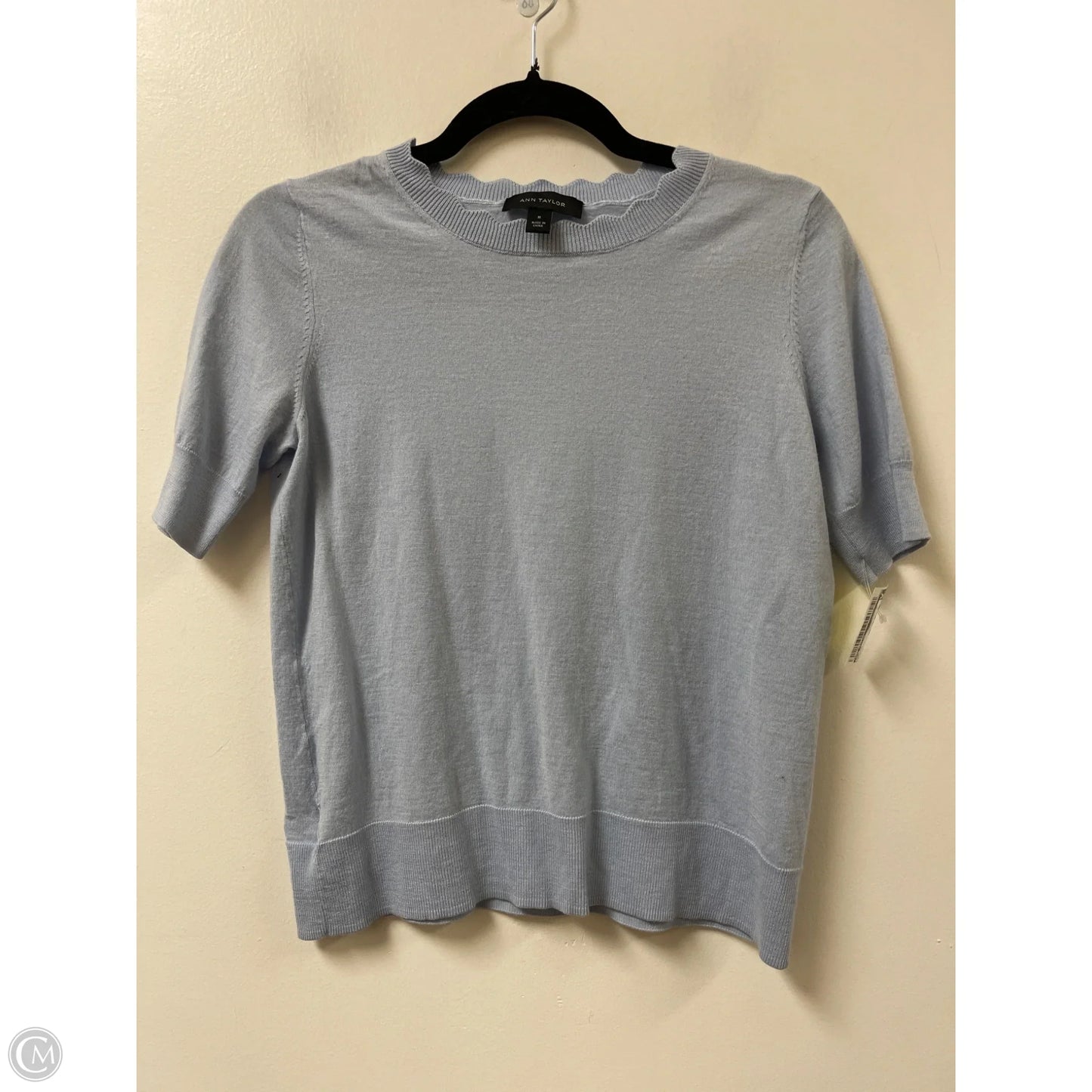 Top Short Sleeve By Ann Taylor In Blue, Size: M