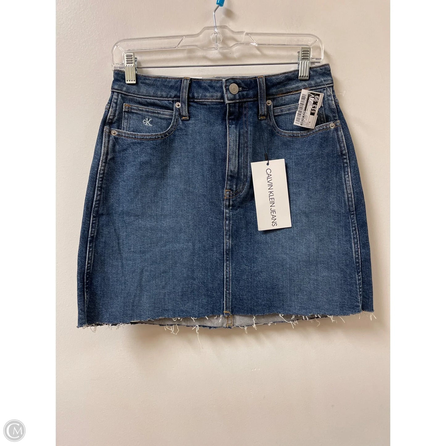 Skirt Mini & Short By Calvin Klein In Blue Denim, Size: 6