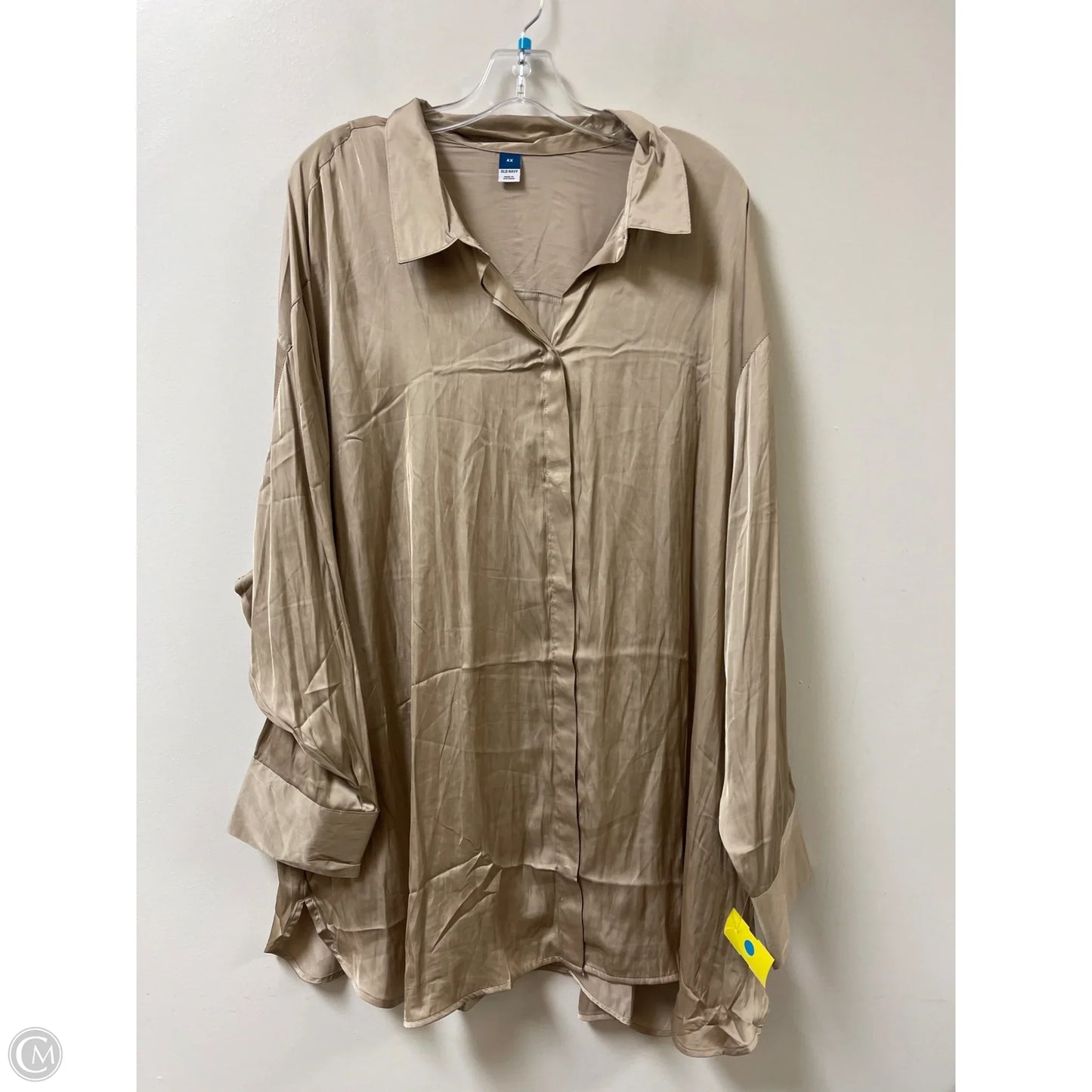 Blouse Long Sleeve By Old Navy In Gold, Size: 4x