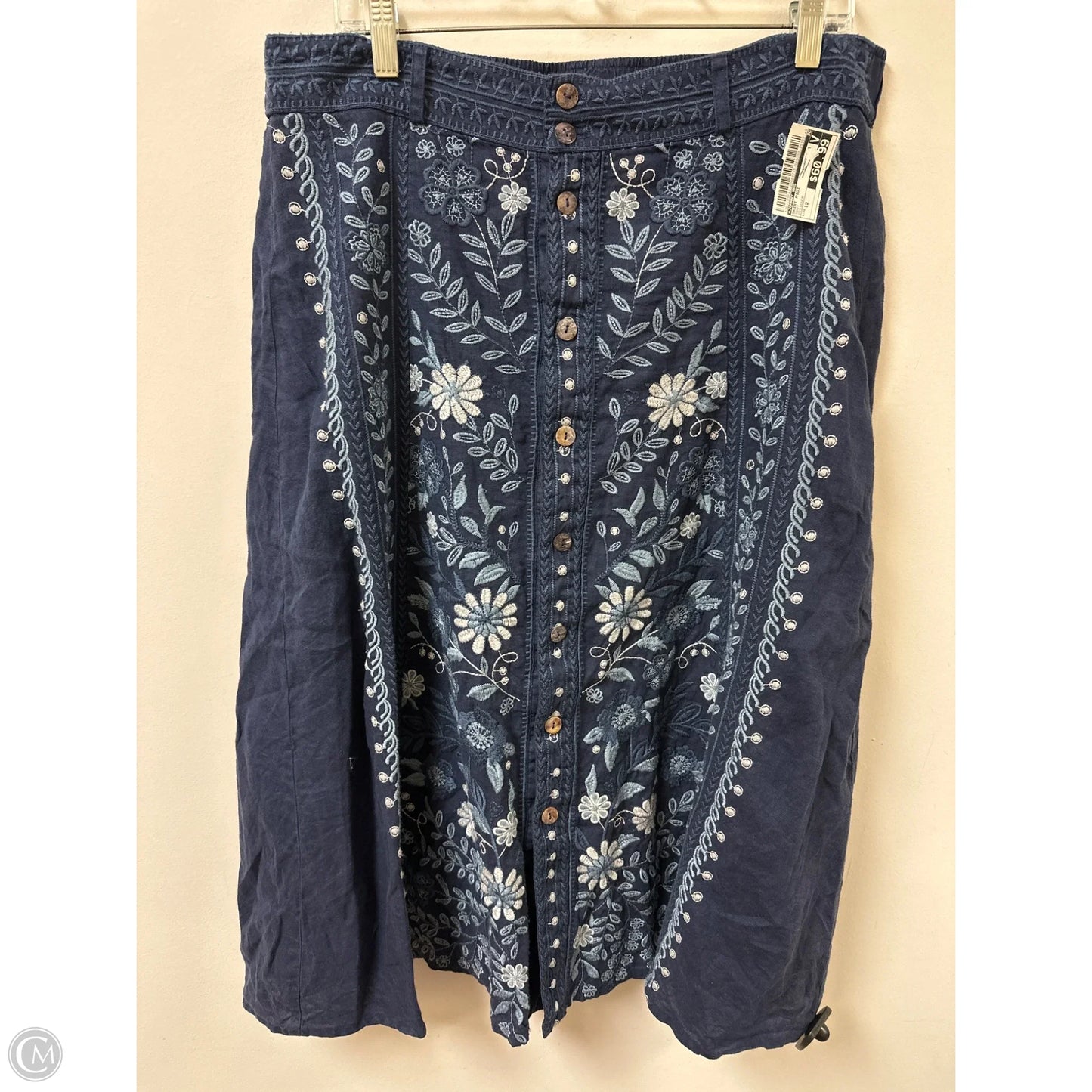 Skirt Midi By Johnny Was In Navy, Size: 12