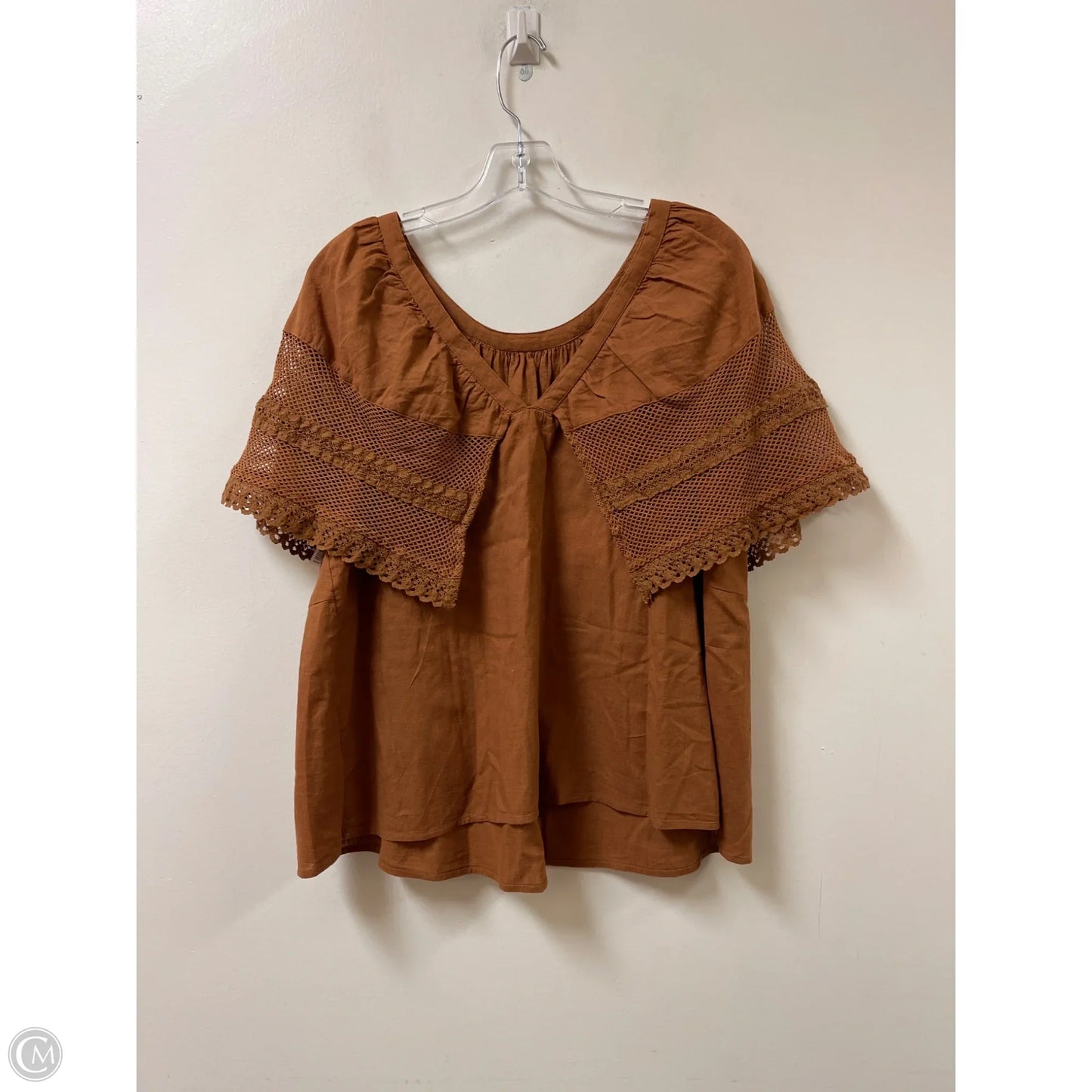 Top Short Sleeve By Old Navy In Brown, Size: M
