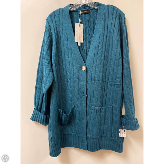 Sweater Cardigan By Merokeety In Teal, Size: 1x