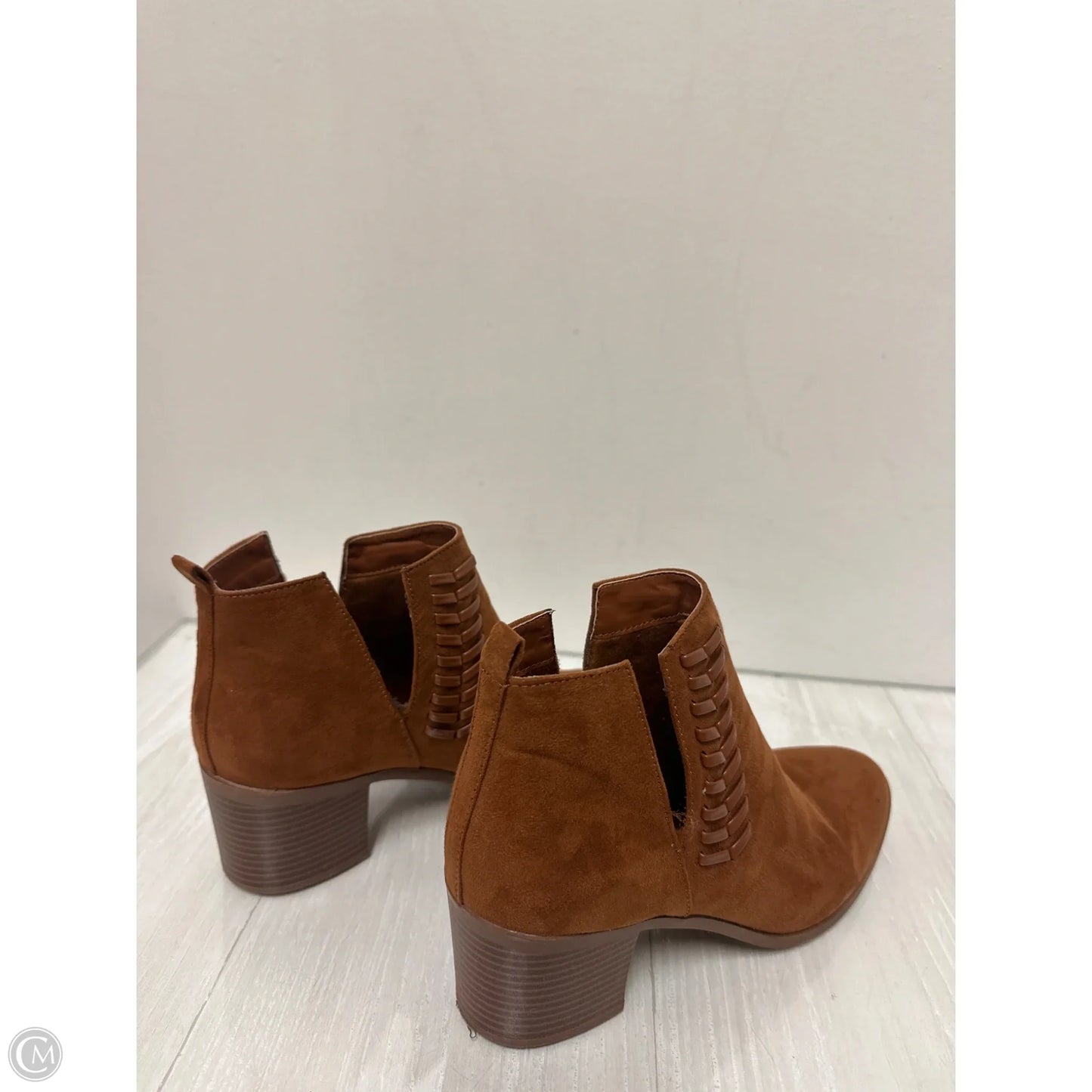 Boots Ankle Heels By Qupid In Brown, Size: 7