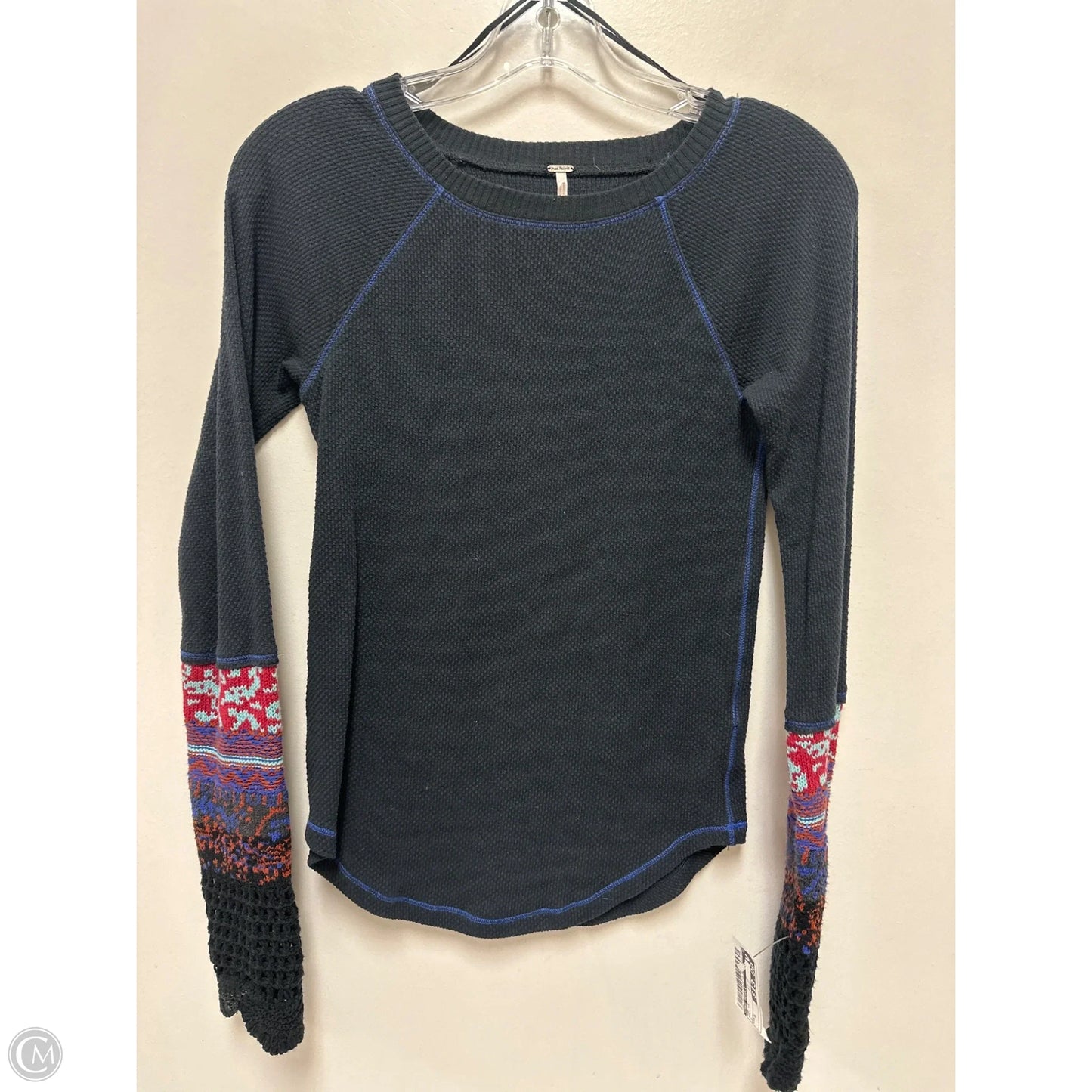 Top Long Sleeve By Free People In Navy, Size: S