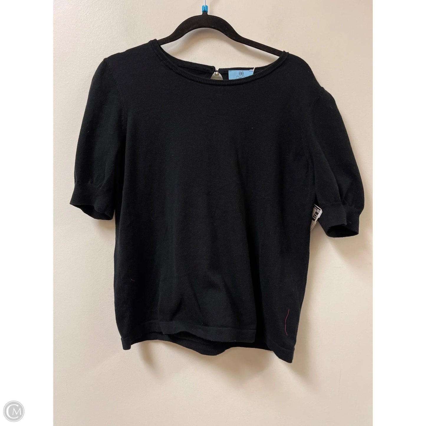 Top Short Sleeve By Cece In Black, Size: L
