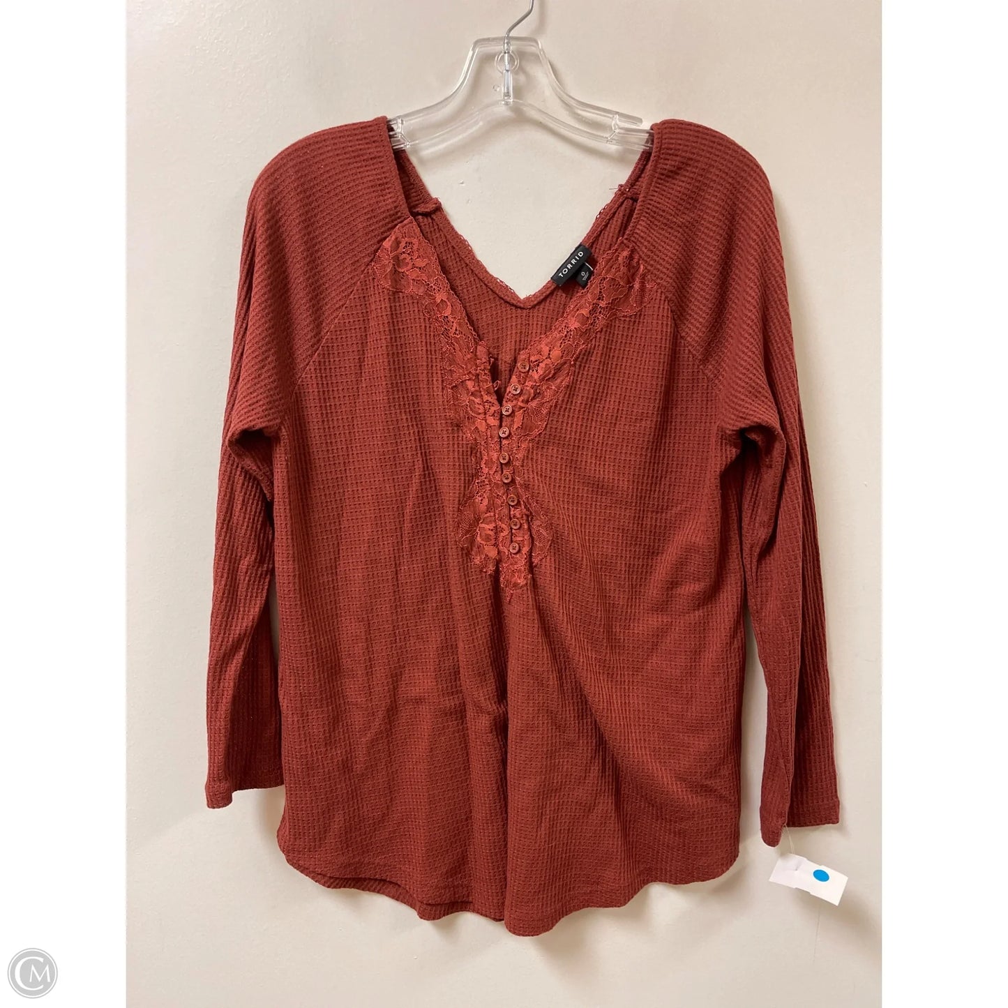 Top Long Sleeve By Torrid In Orange, Size: Xl