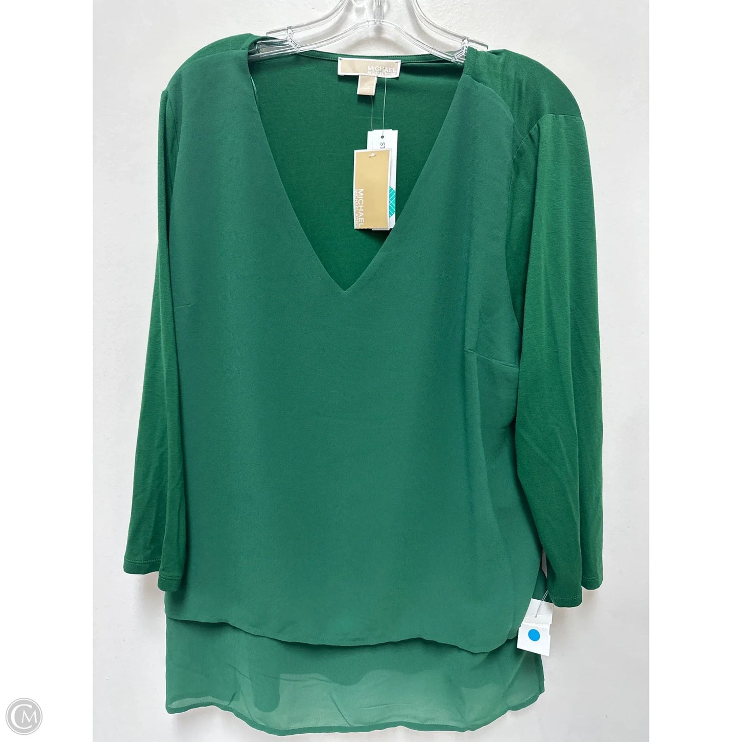 Top Long Sleeve By Michael By Michael Kors In Green, Size: Xl