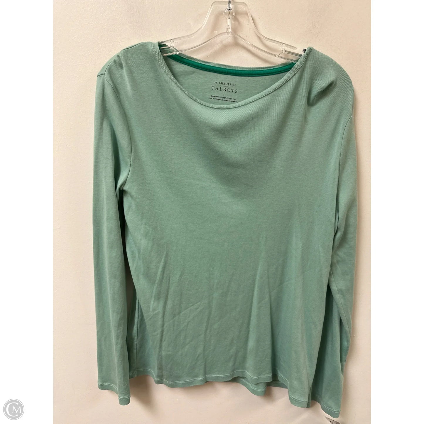 Top Long Sleeve By Talbots In Green, Size: L