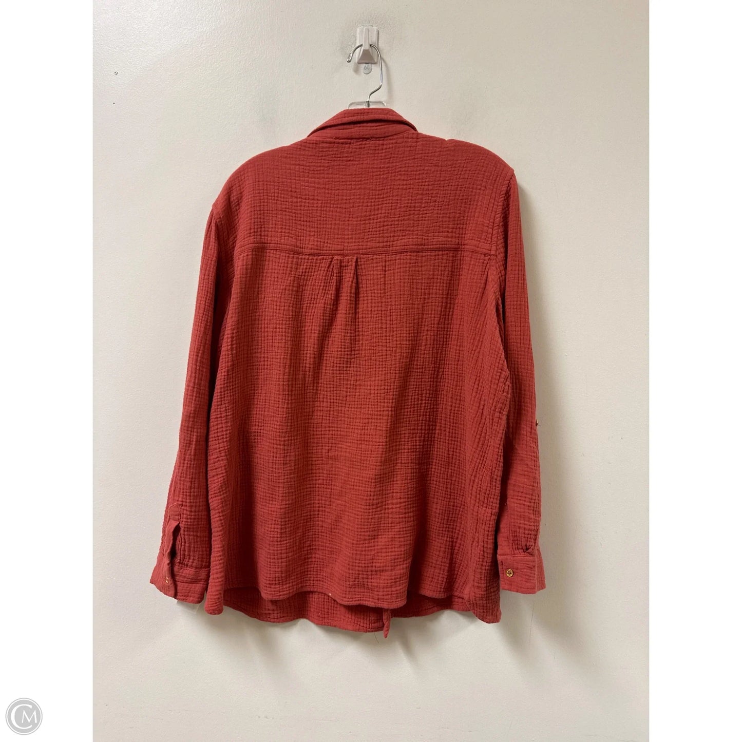 Blouse Long Sleeve By Anne Klein In Orange, Size: Xl