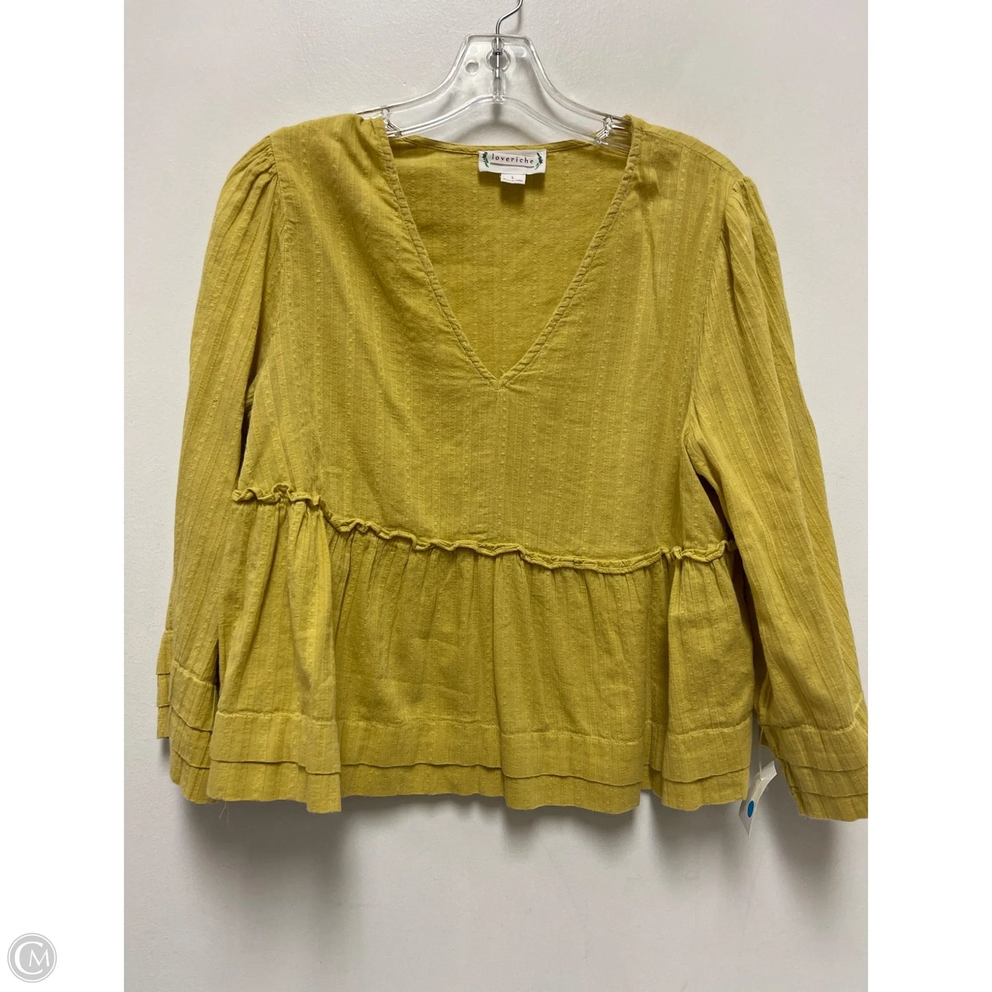 Top Long Sleeve By Loveriche In Yellow, Size: L