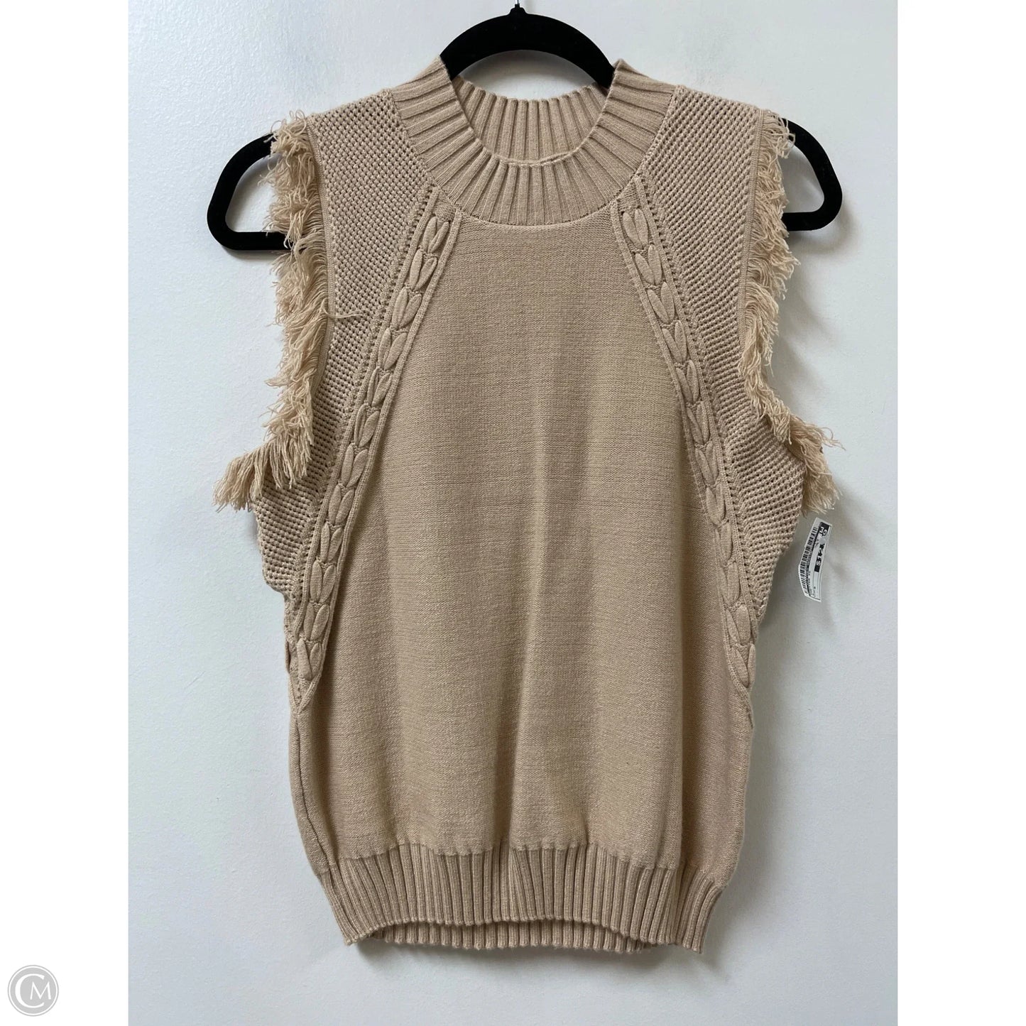 Sweater Short Sleeve By Clothes Mentor In Tan, Size: S