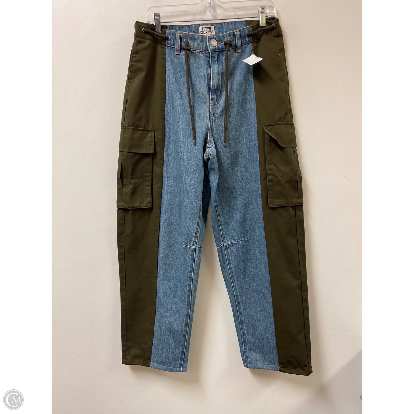 Jeans Straight By Future Collective In Blue & Green, Size: 8