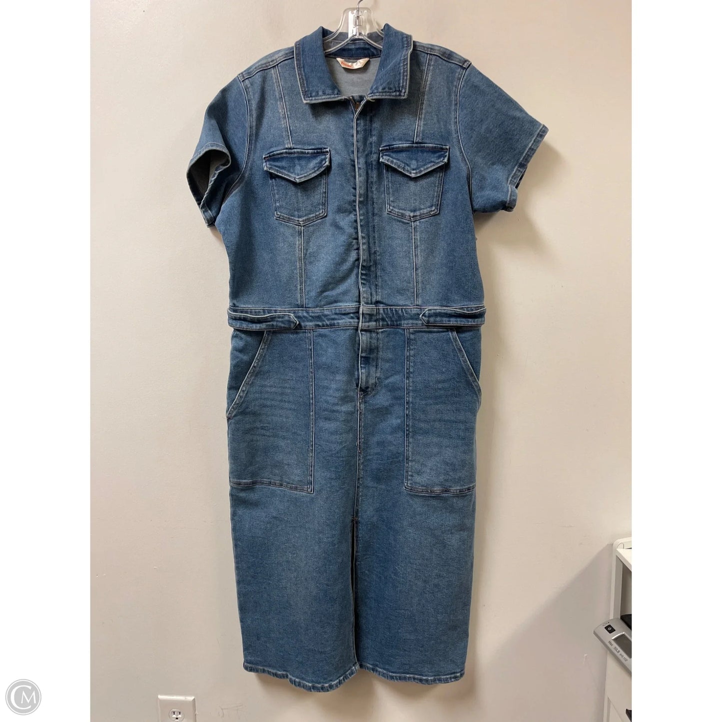 Dress Casual Maxi By Intempo In Blue Denim, Size: 1x