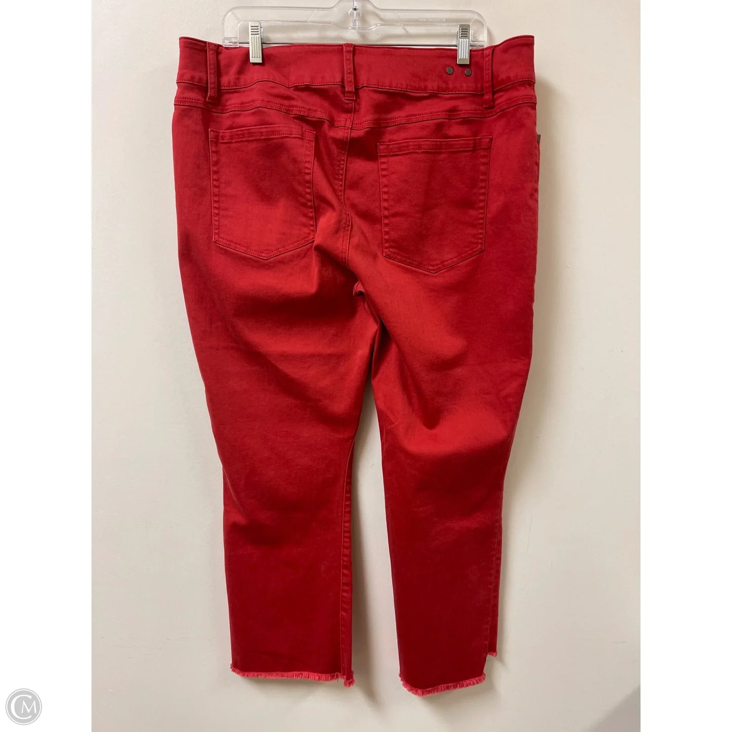 Jeans Straight By Cabi In Red, Size: 16