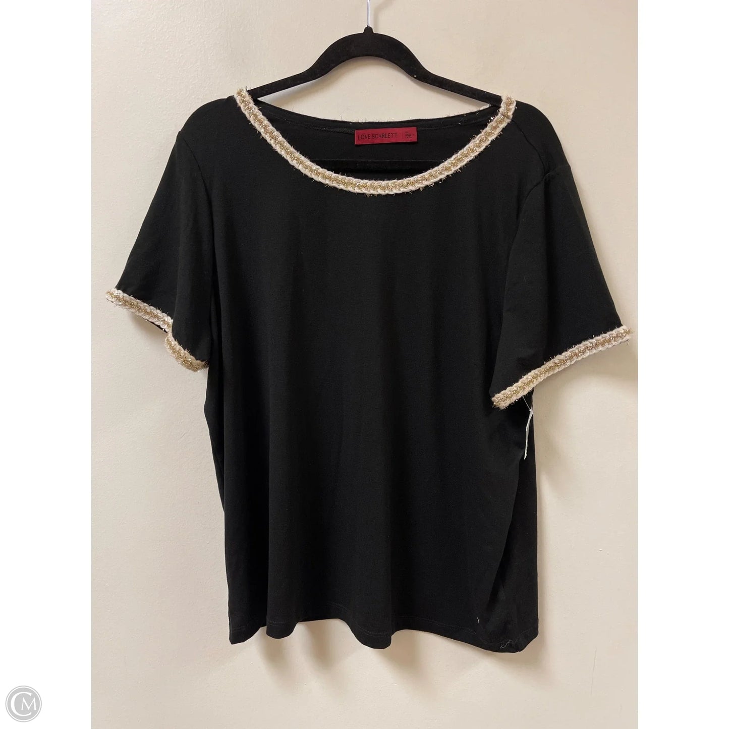 Top Short Sleeve By Love Scarlett In Black, Size: Xl