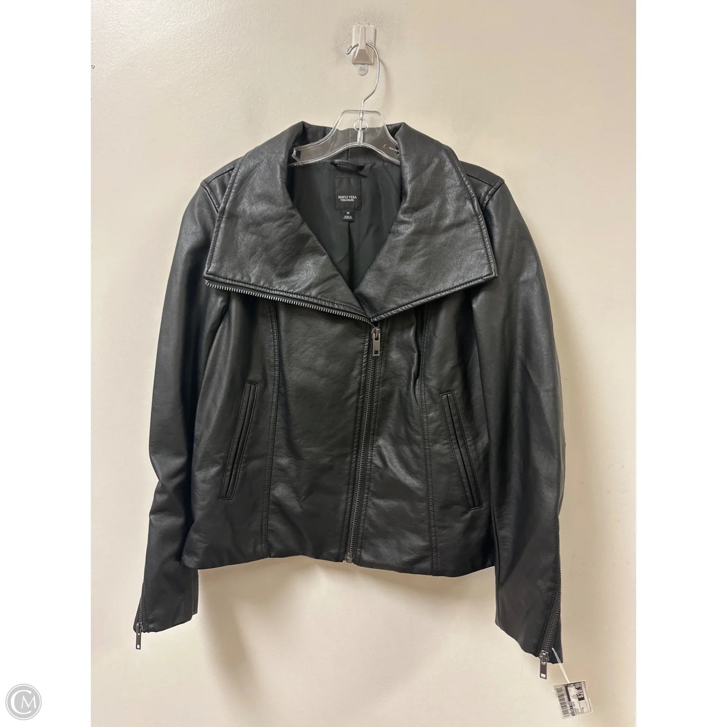 Jacket Moto By Simply Vera In Black, Size: M
