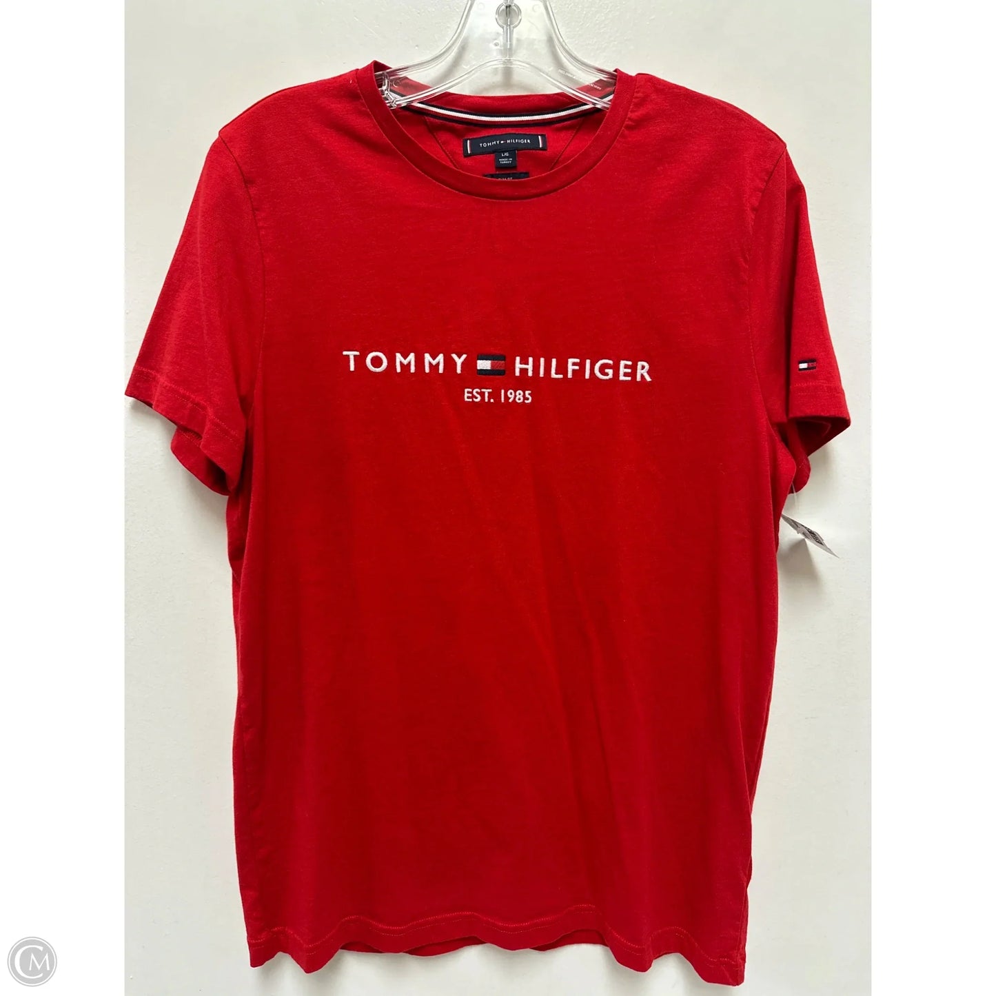 Top Short Sleeve By Tommy Hilfiger In Red, Size: L