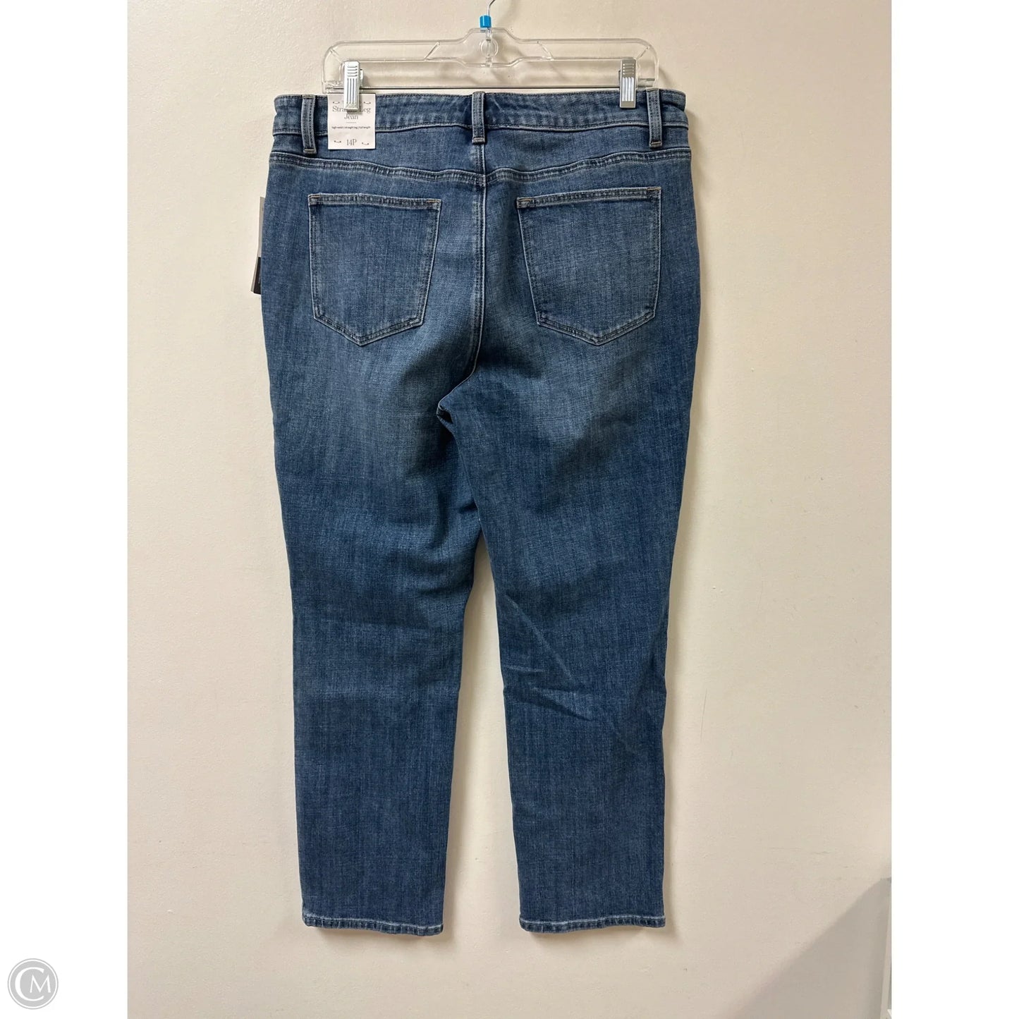 Jeans Straight By Talbots In Blue Denim, Size: 14