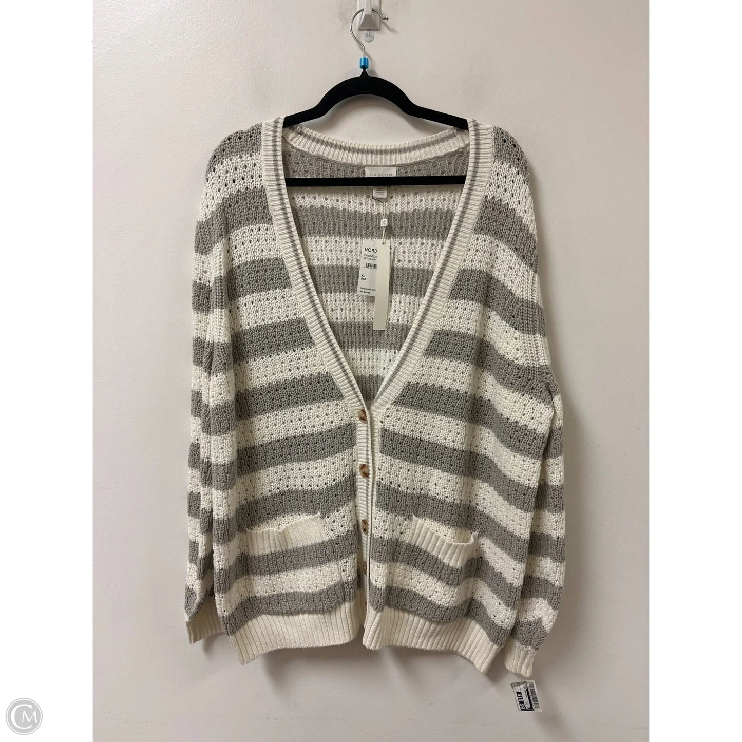 Sweater Cardigan By Caslon In Grey, Size: Xl