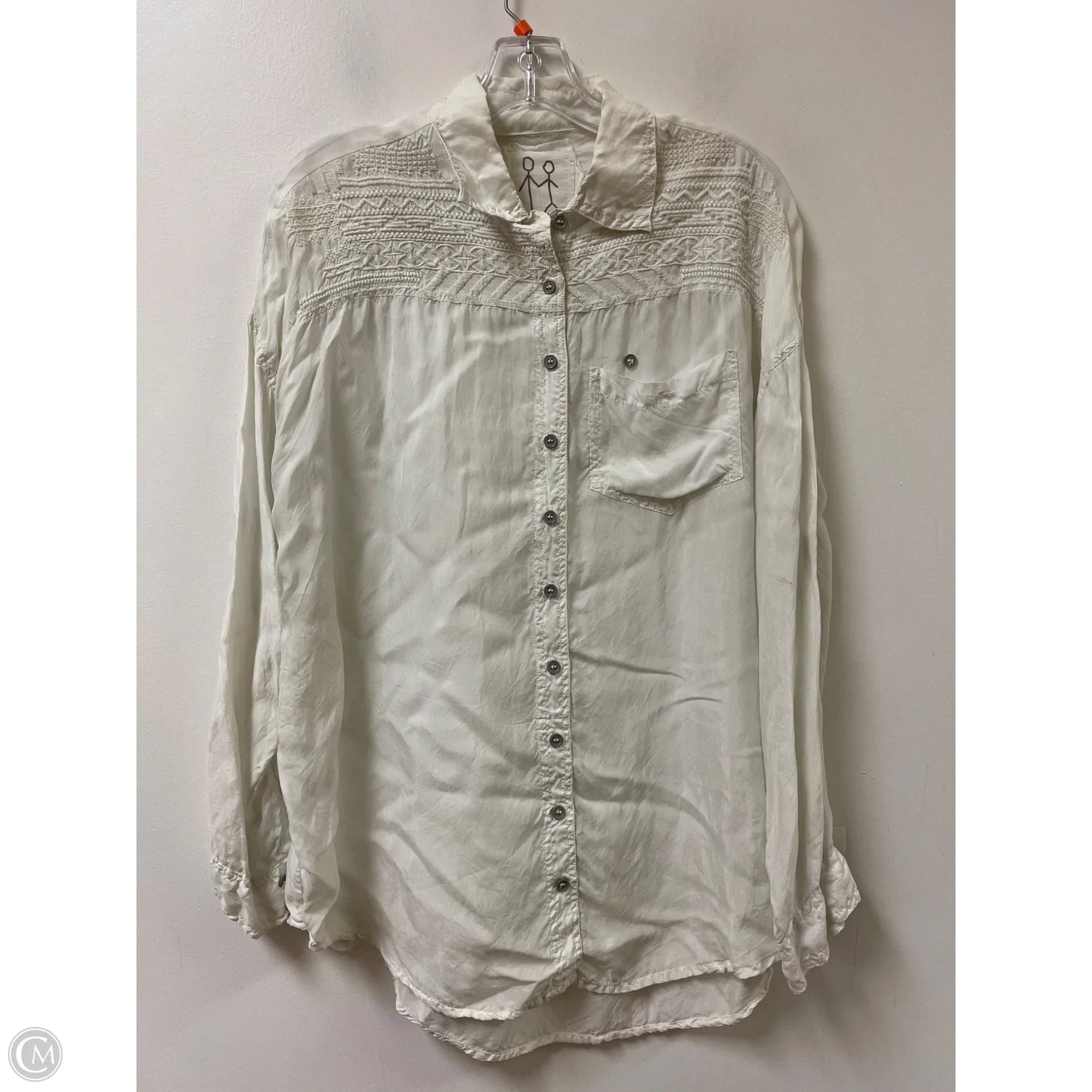 Blouse Long Sleeve By Johnny Was In Cream, Size: Xs