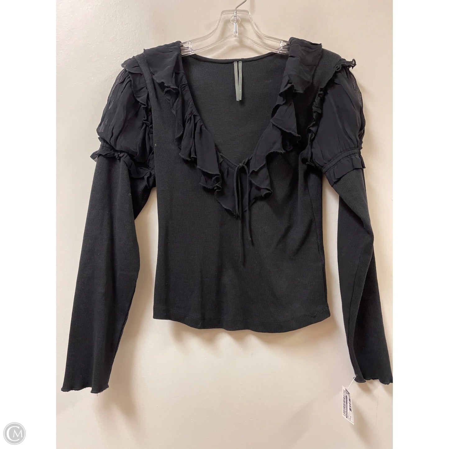 Top Long Sleeve By Anthropologie In Black, Size: M