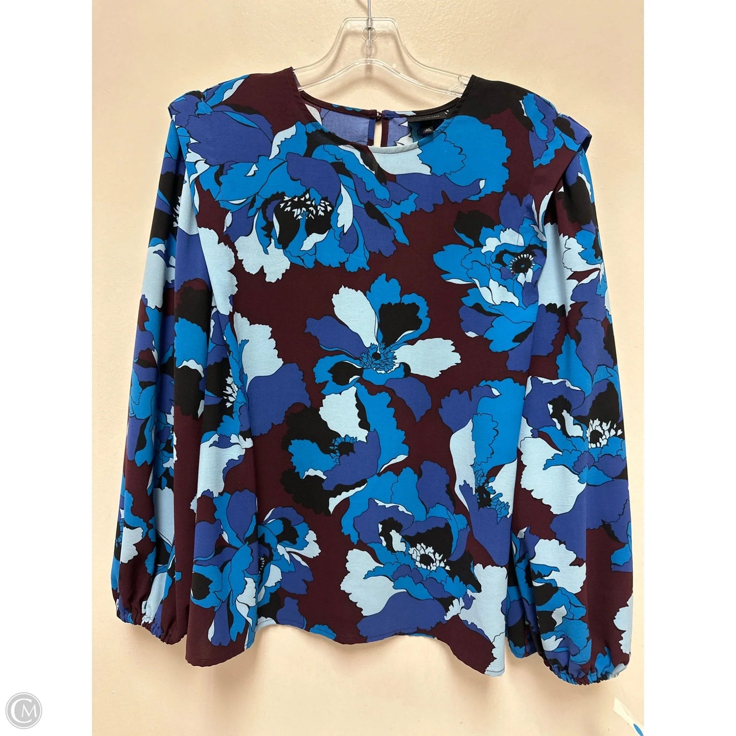 Top Long Sleeve By Who What Wear In Blue, Size: M