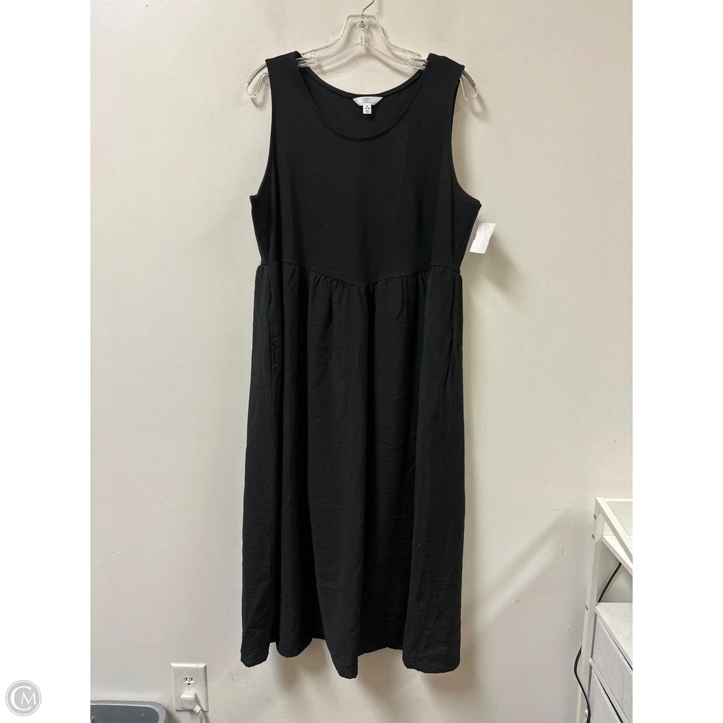 Dress Casual Maxi By Time And Tru In Black, Size: Xl