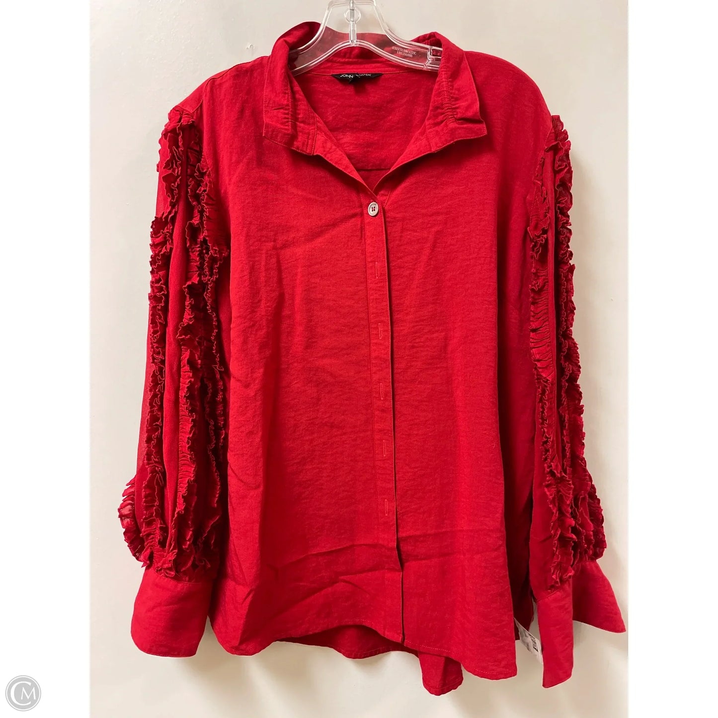 Tunic Long Sleeve By John Mark In Red, Size: L