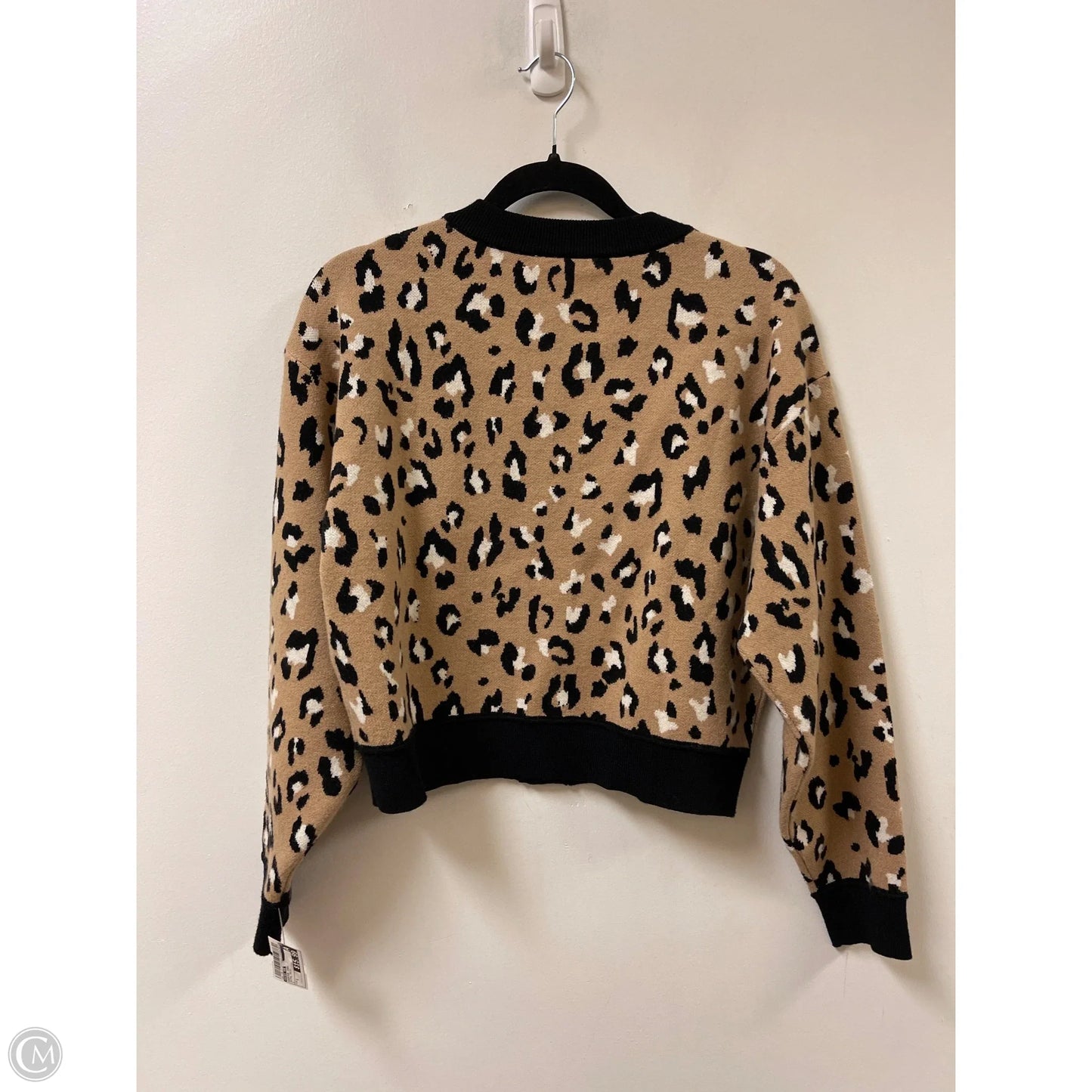 Sweater Cardigan By Skies Are Blue In Animal Print, Size: S
