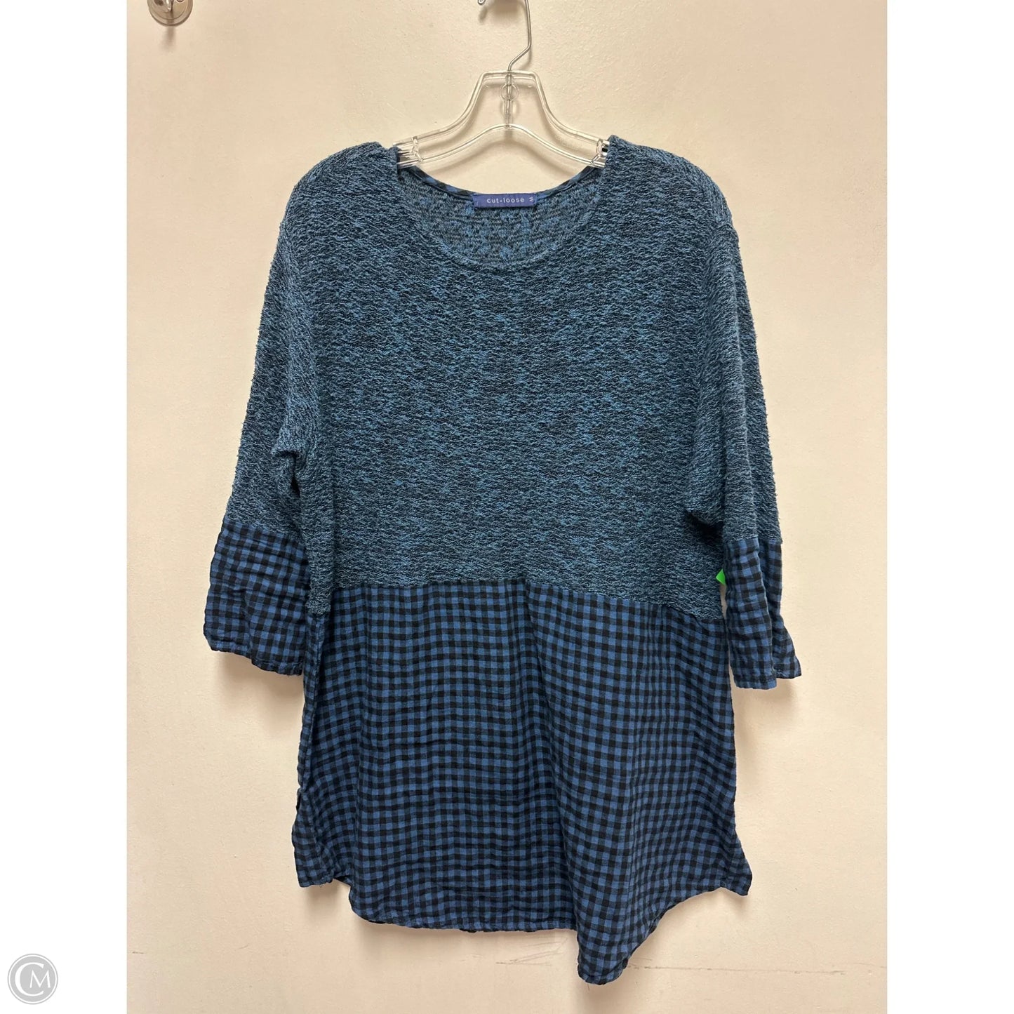 Tunic Long Sleeve By Cut Loose In Blue, Size: M