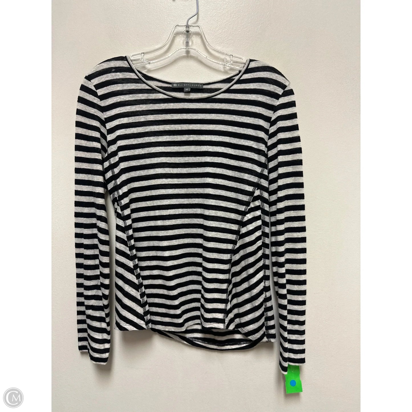 Top Long Sleeve By Elliott Lauren In Black & White, Size: Xs
