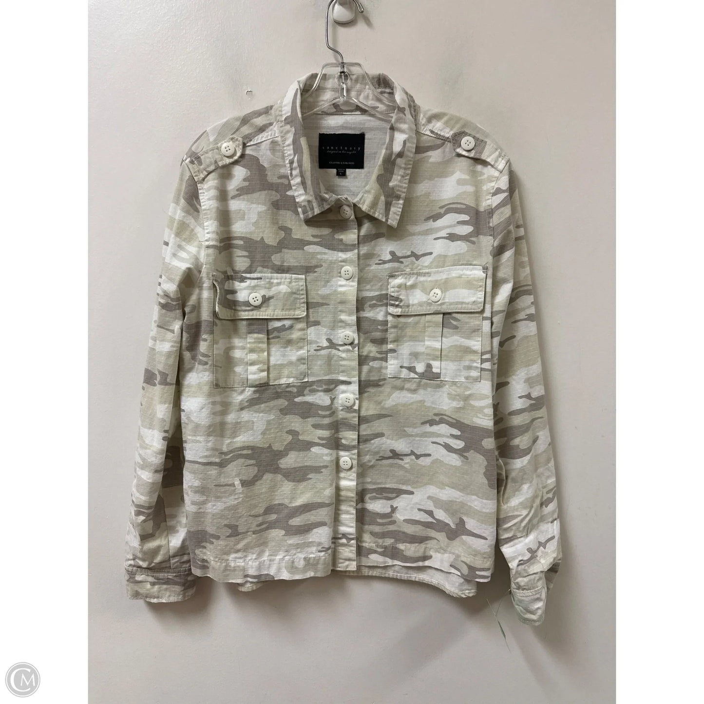 Blouse Long Sleeve By Sanctuary In Camouflage Print, Size: L
