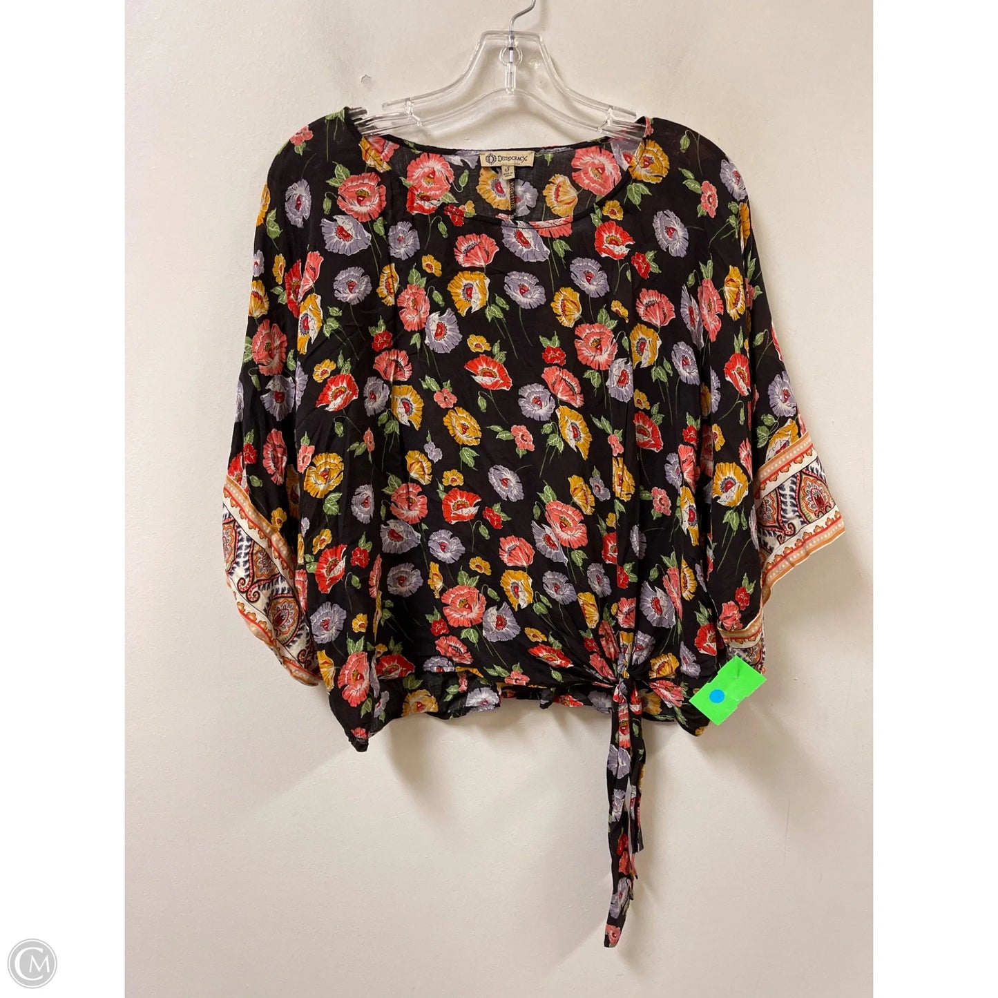 Top Long Sleeve By Democracy In Floral Print, Size: S