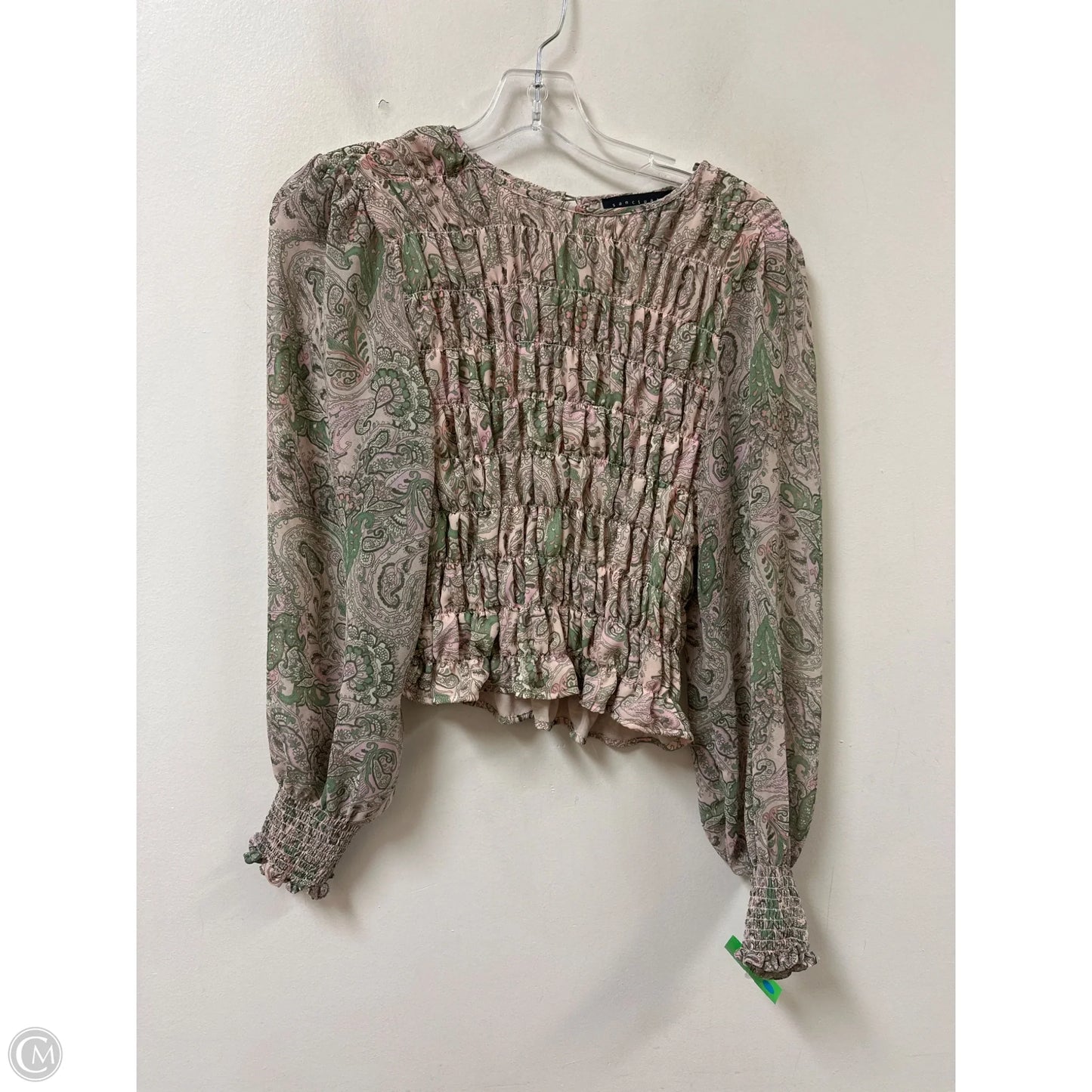 Top Long Sleeve By Sanctuary In Green & Pink, Size: S