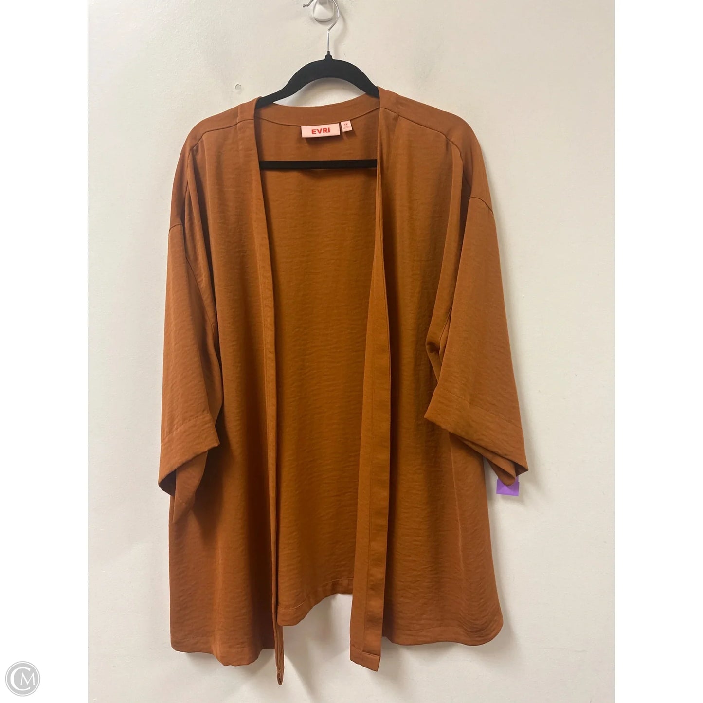 Sweater Cardigan By Evri In Tan, Size: 1x