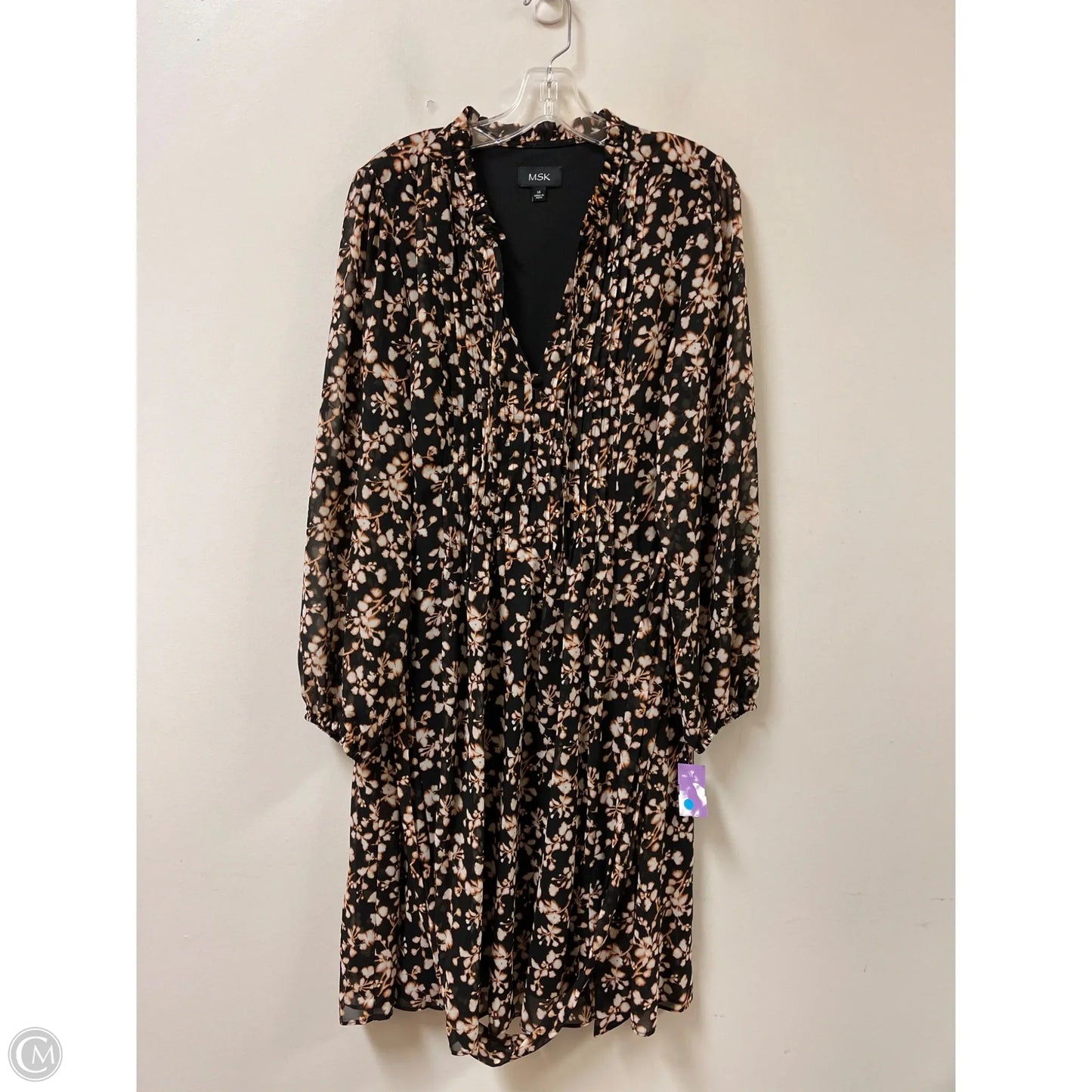 Dress Casual Midi By Msk In Black & Brown, Size: Xl