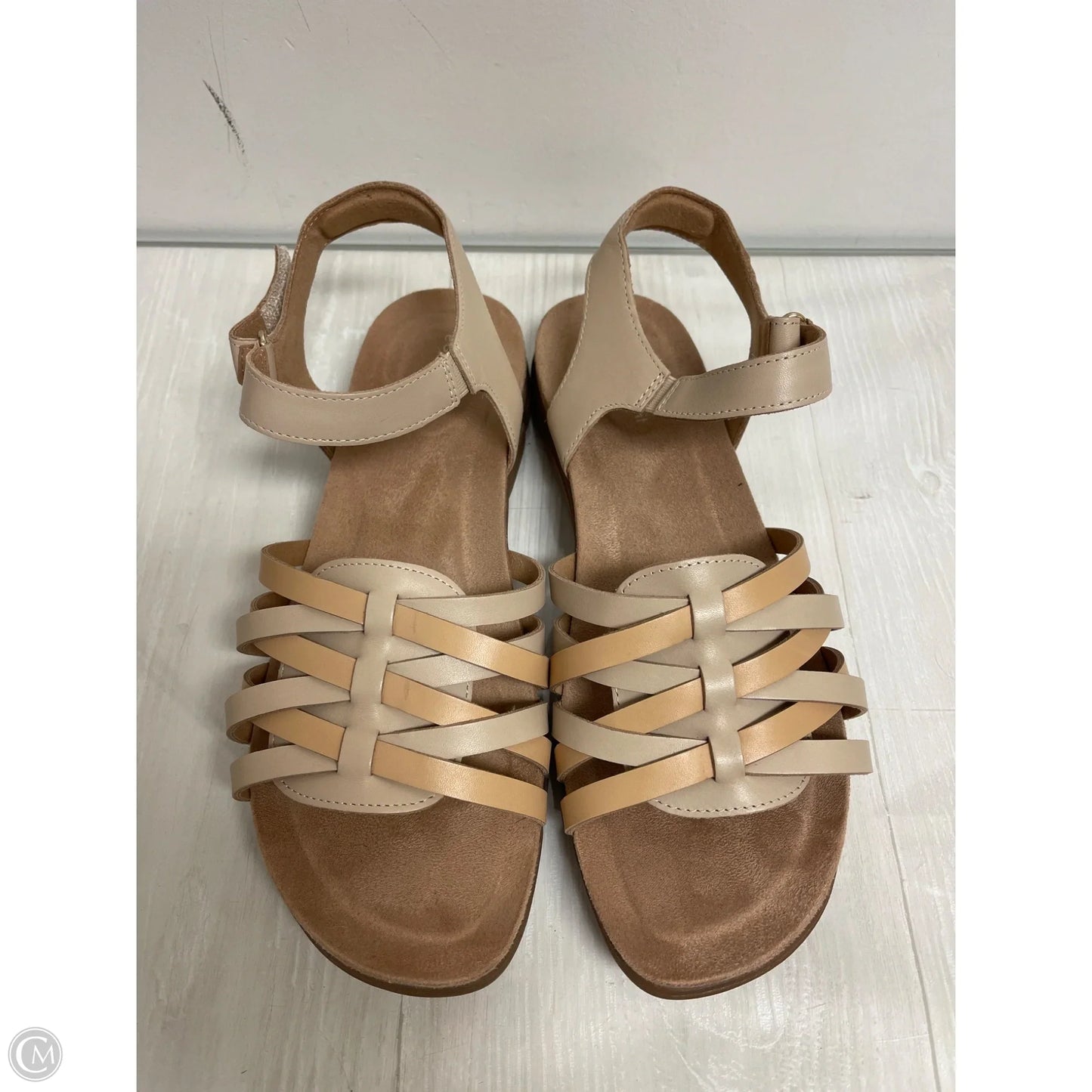 Sandals Flats By Easy Spirit In Tan, Size: 12