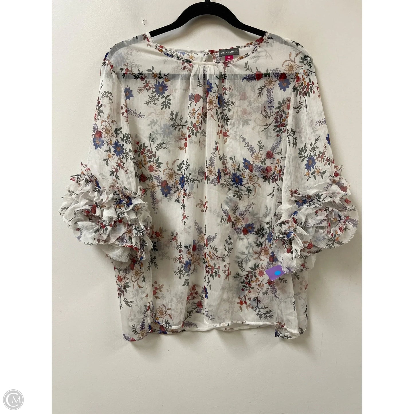 Top Long Sleeve By Vince Camuto In Floral Print, Size: Xl