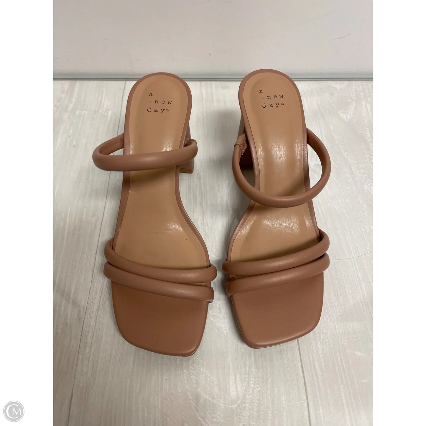 Sandals Heels Block By A New Day In Tan, Size: 7