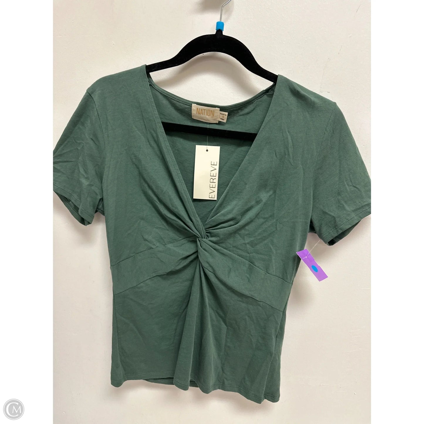 Top Short Sleeve By Nation In Green, Size: S