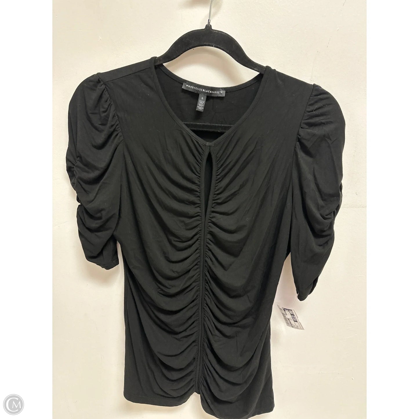 Top Short Sleeve By White House Black Market In Black, Size: S