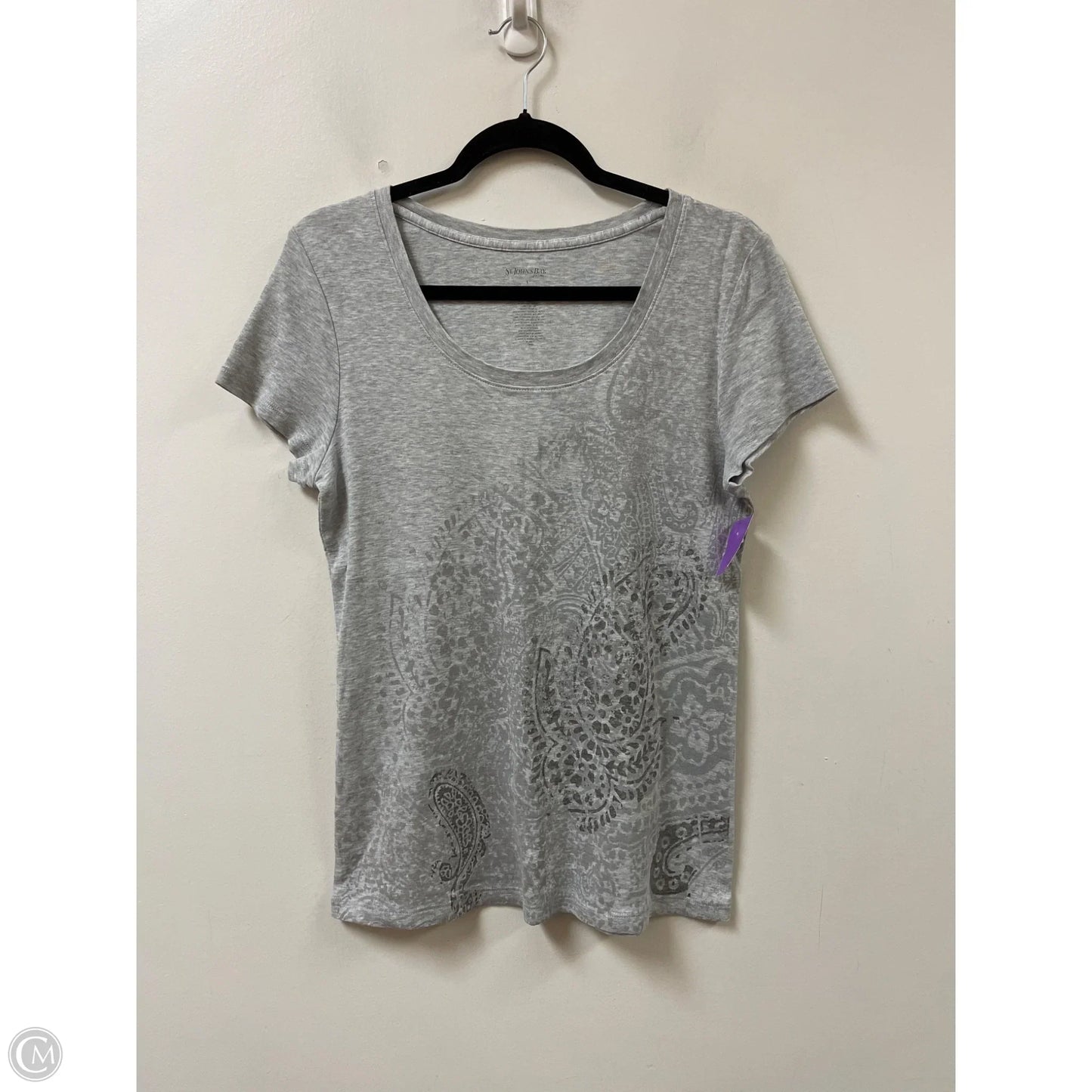 Top Short Sleeve By St Johns Bay In Grey, Size: L