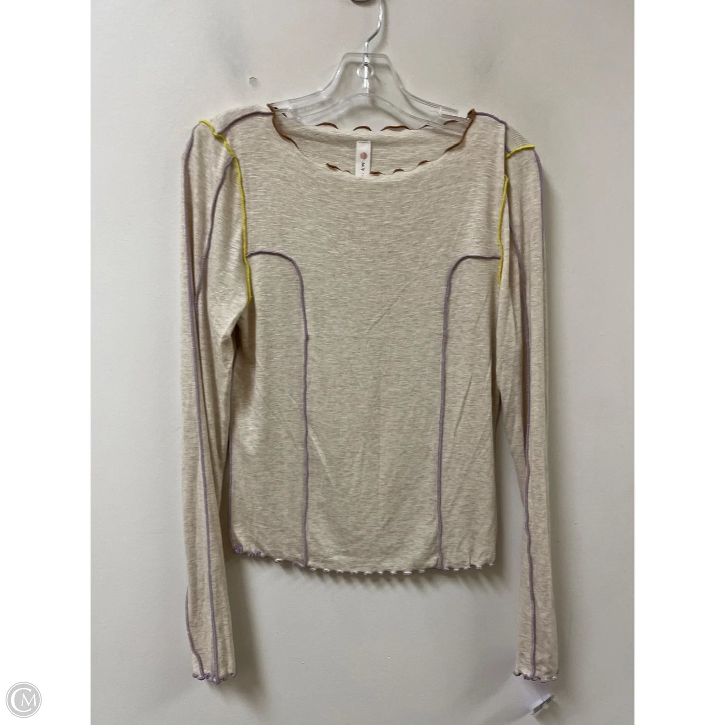 Top Long Sleeve By Daily Practice By Anthropologie In Cream, Size: M