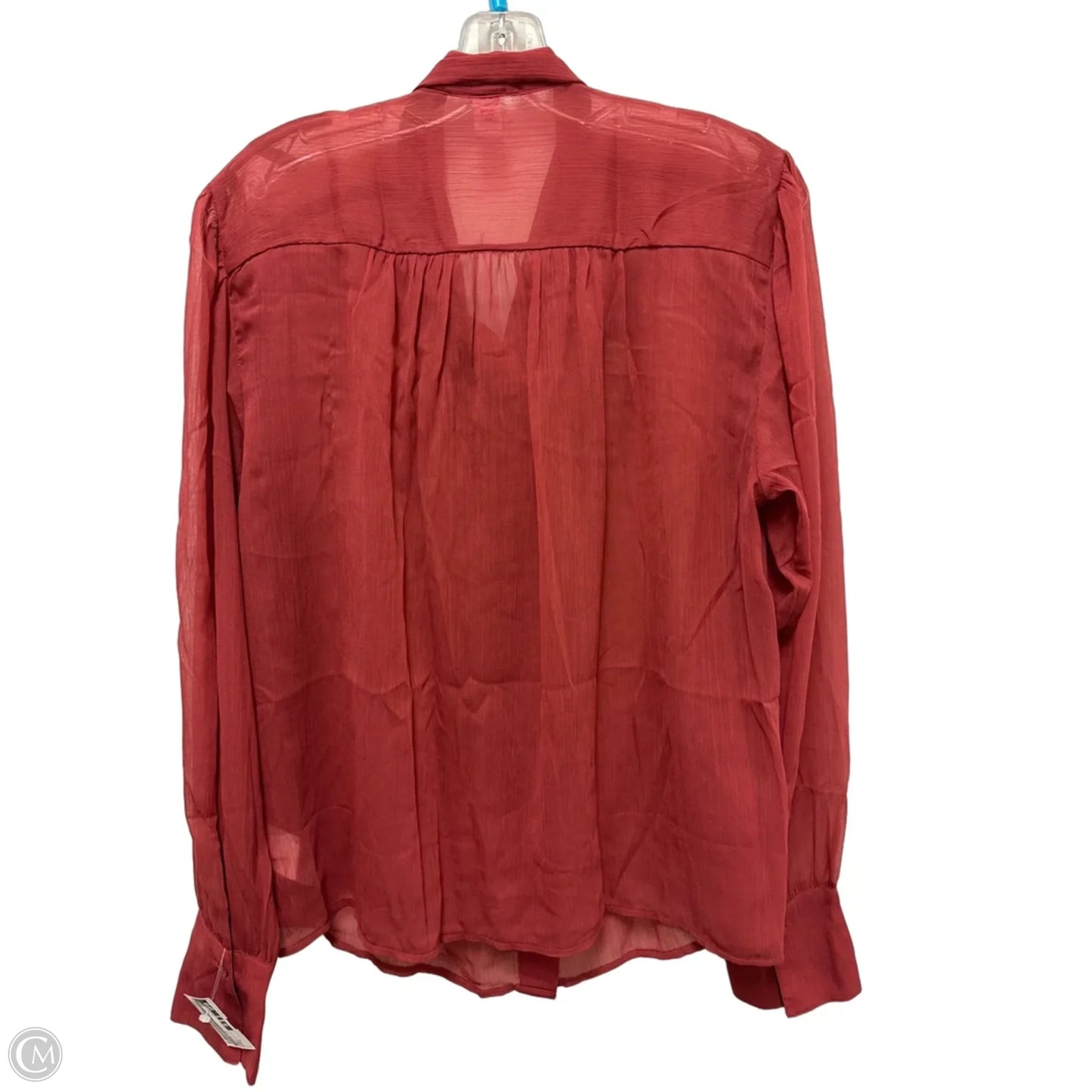 Blouse Long Sleeve By Old Navy In Red, Size: L