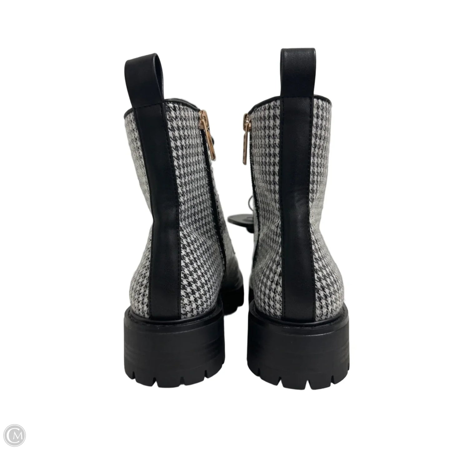 Boots Designer By Karl Lagerfeld In Black & White, Size: 7